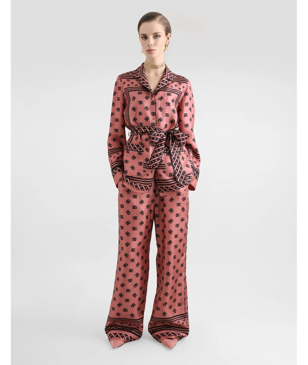 DOLCE&GABBANA Розовая шелковая рубашка, фото 2