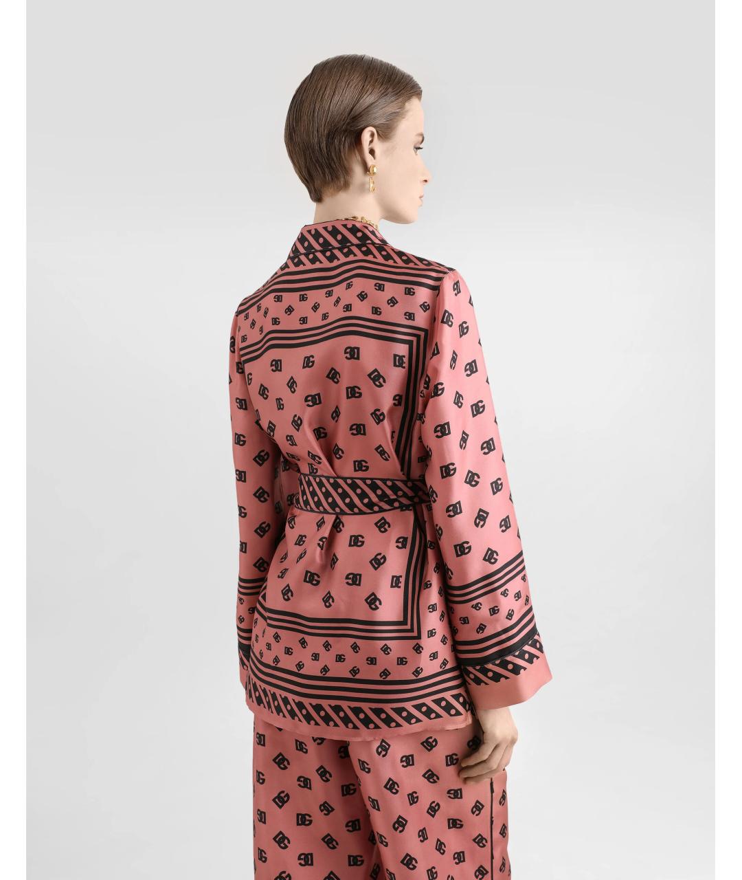 DOLCE&GABBANA Розовая шелковая рубашка, фото 5