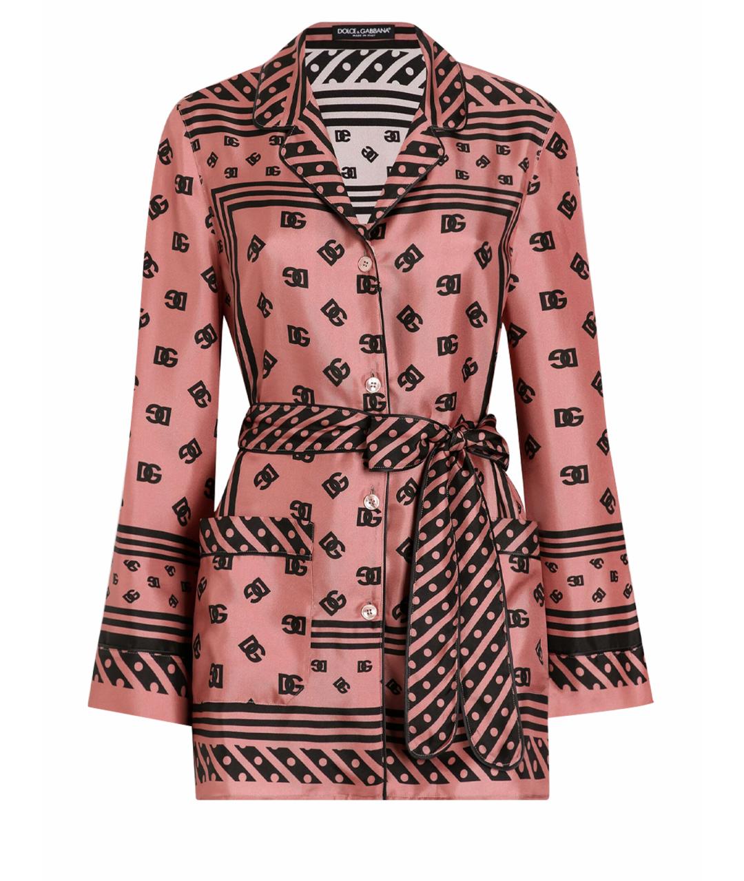 DOLCE&GABBANA Розовая шелковая рубашка, фото 1