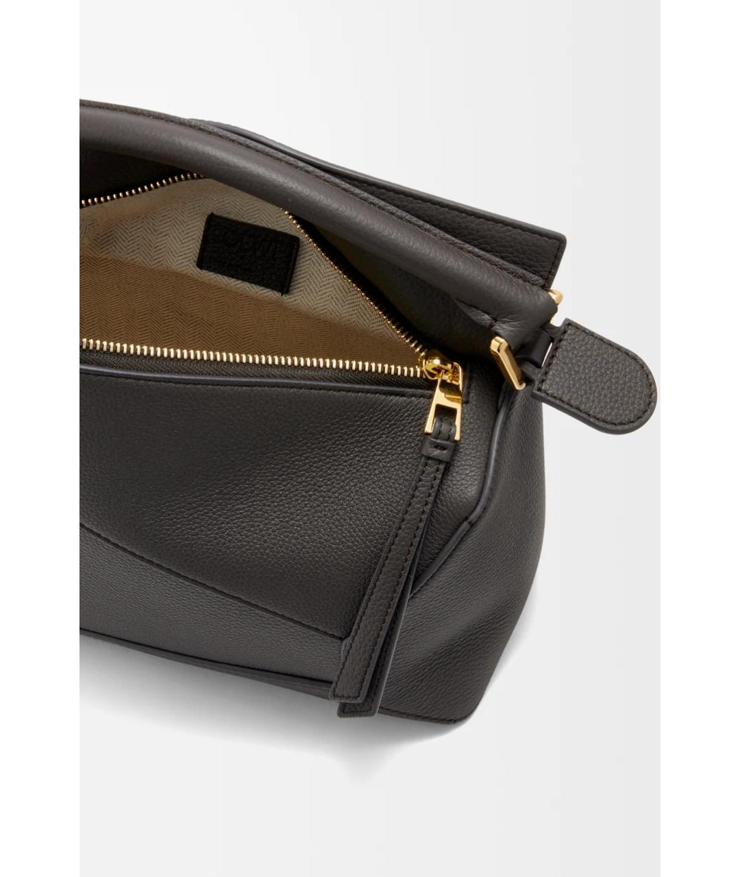 LOEWE Антрацитовая кожаная сумка с короткими ручками, фото 6