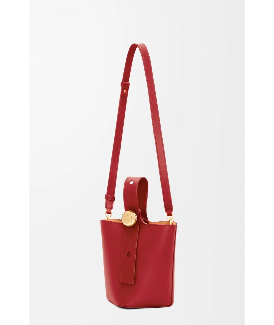 LOEWE Красная кожаная сумка тоут, фото 6