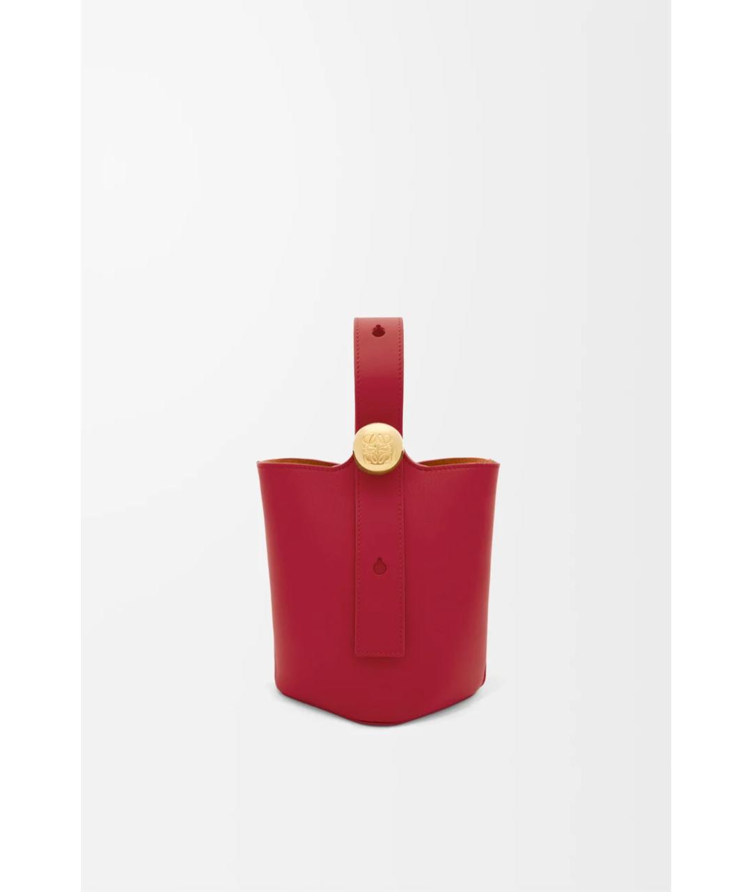 LOEWE Красная кожаная сумка тоут, фото 4