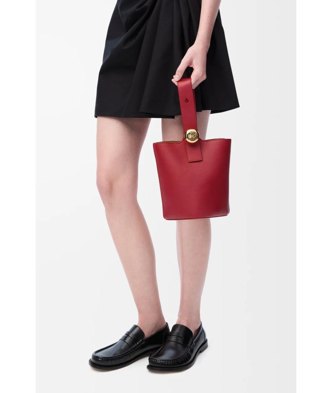 LOEWE Красная кожаная сумка тоут, фото 2