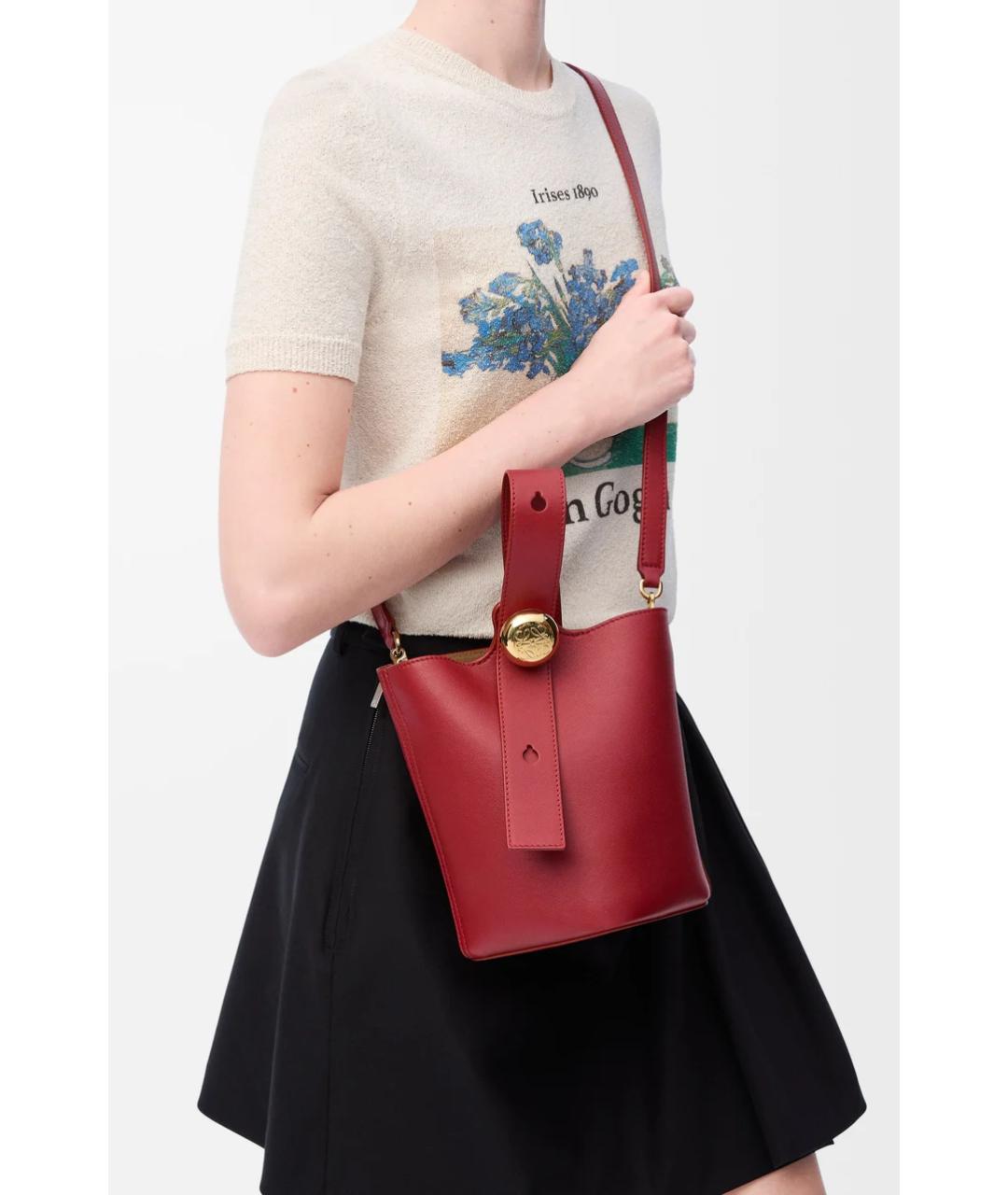 LOEWE Красная кожаная сумка тоут, фото 3