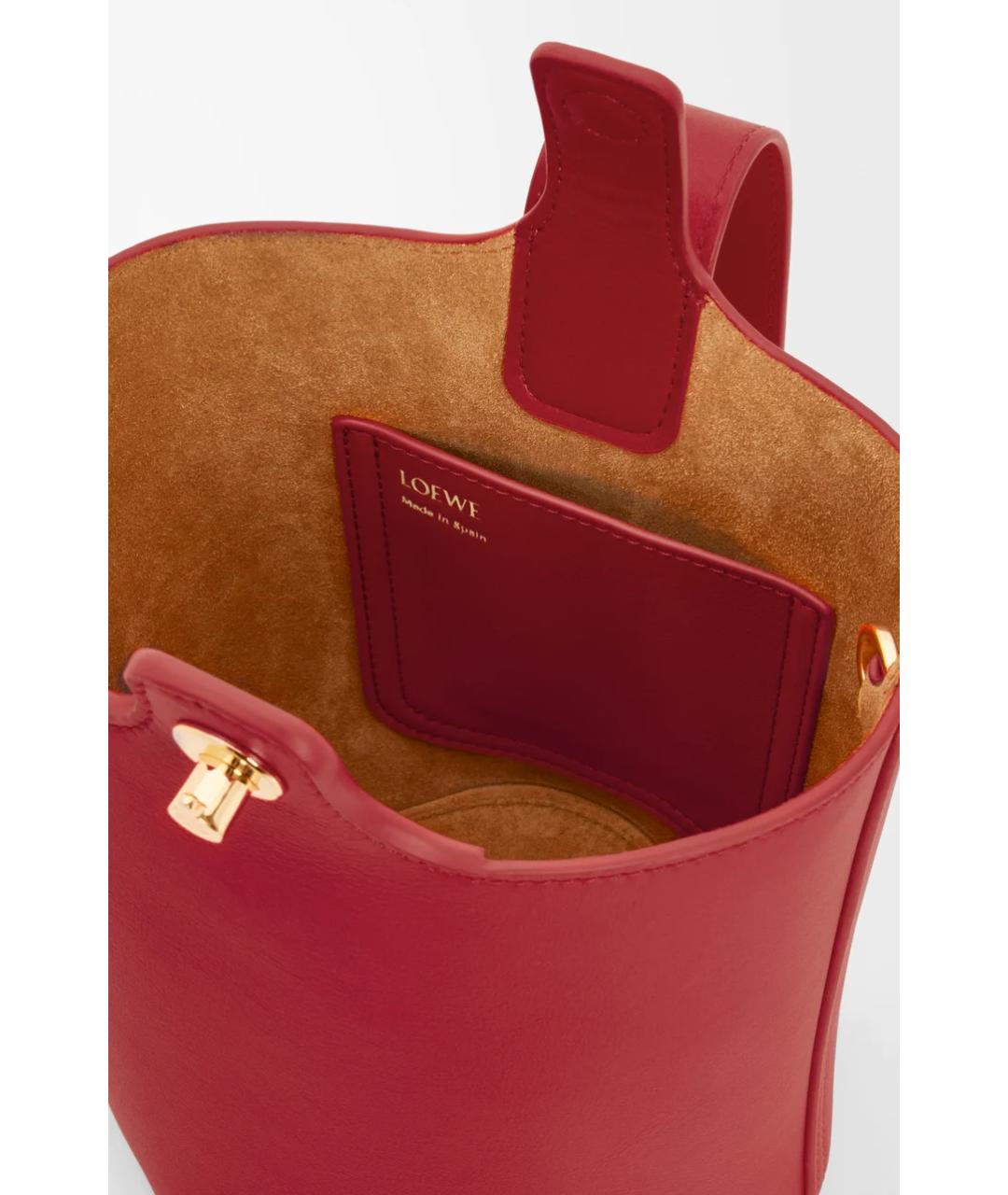 LOEWE Красная кожаная сумка тоут, фото 7