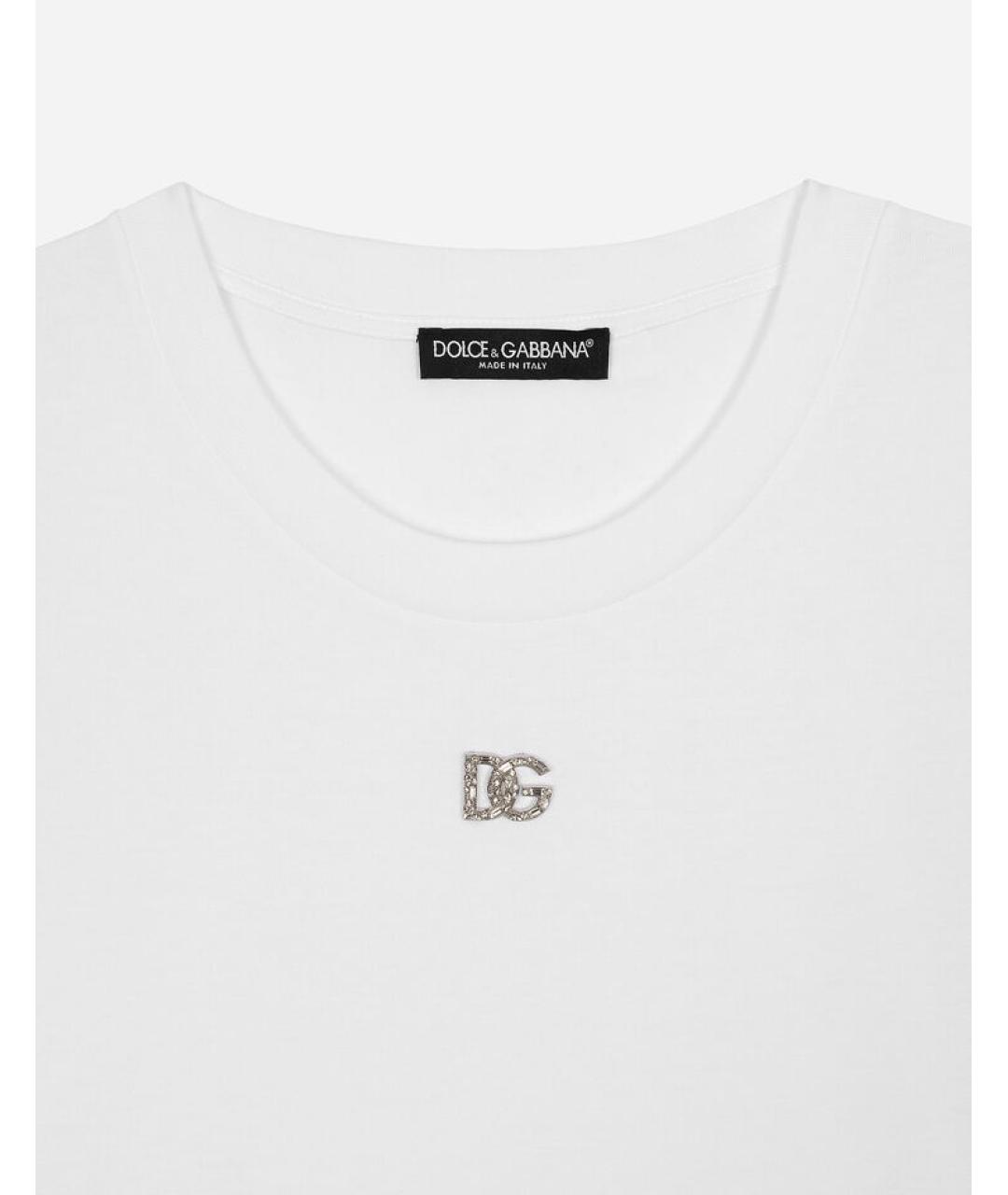 DOLCE&GABBANA Белая хлопковая футболка, фото 3