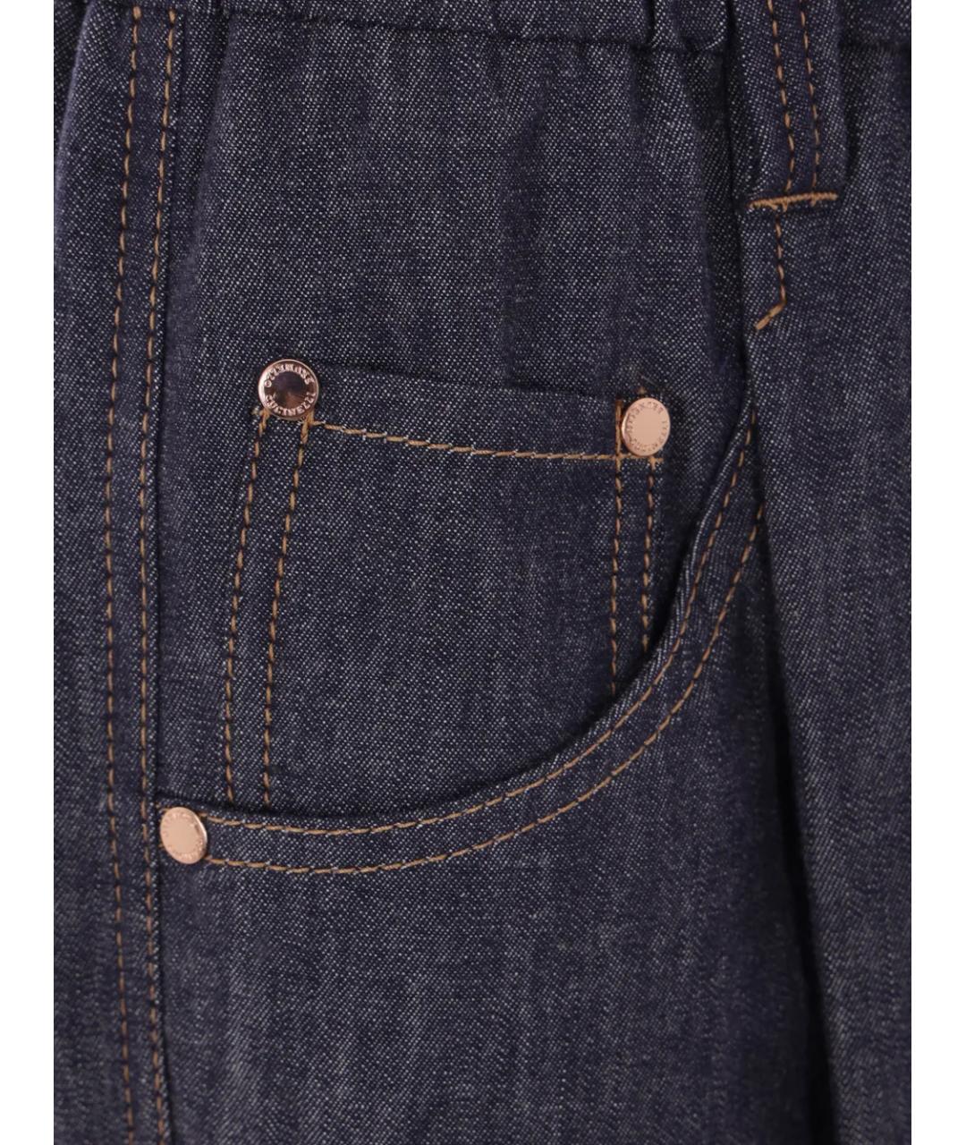 BRUNELLO CUCINELLI Синие хлопковые прямые джинсы, фото 3