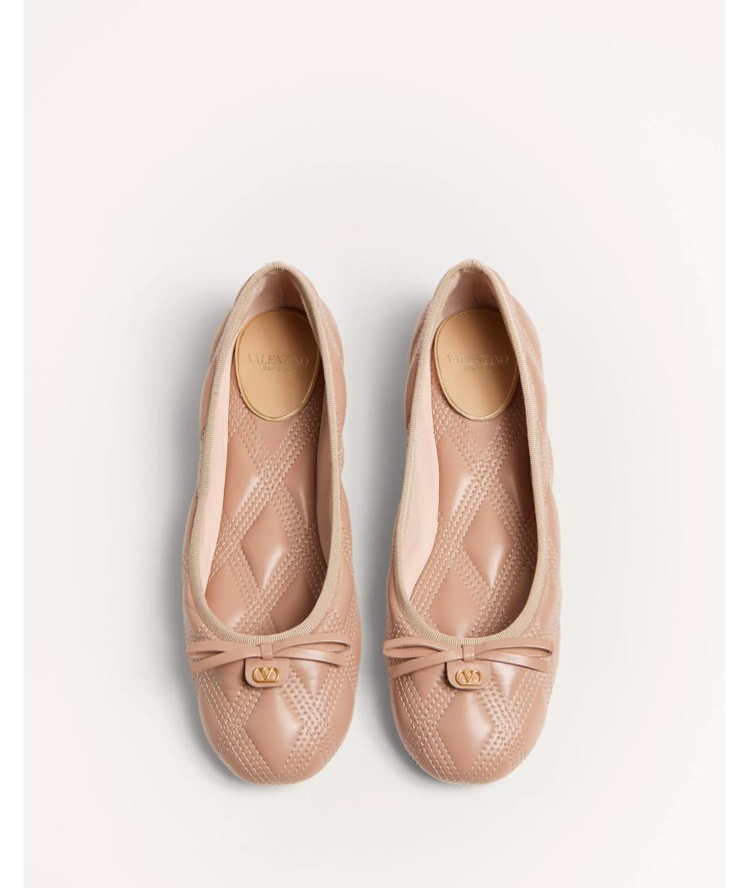 VALENTINO Розовые кожаные балетки, фото 3
