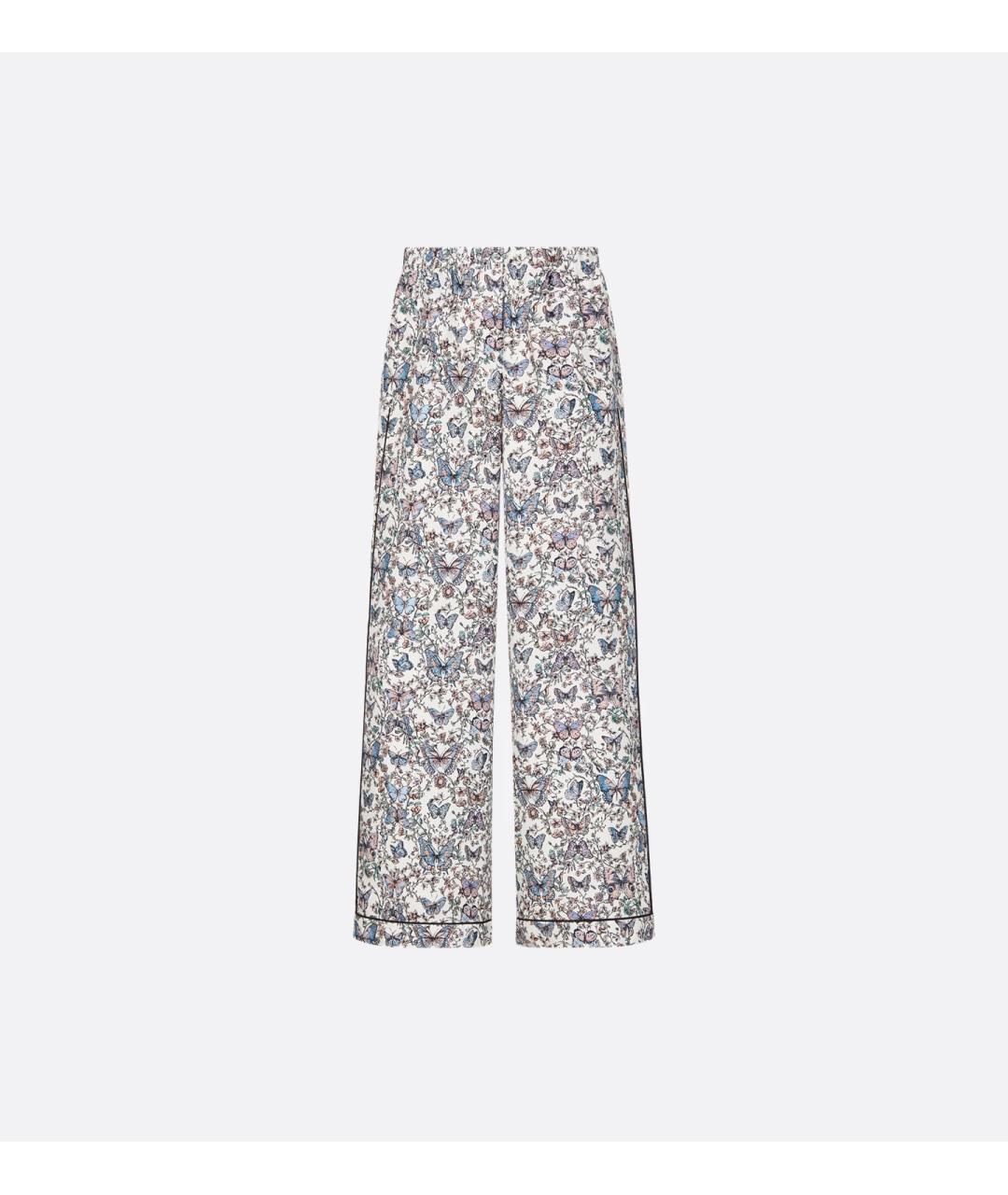 CHRISTIAN DIOR Мульти шелковые прямые брюки, фото 3