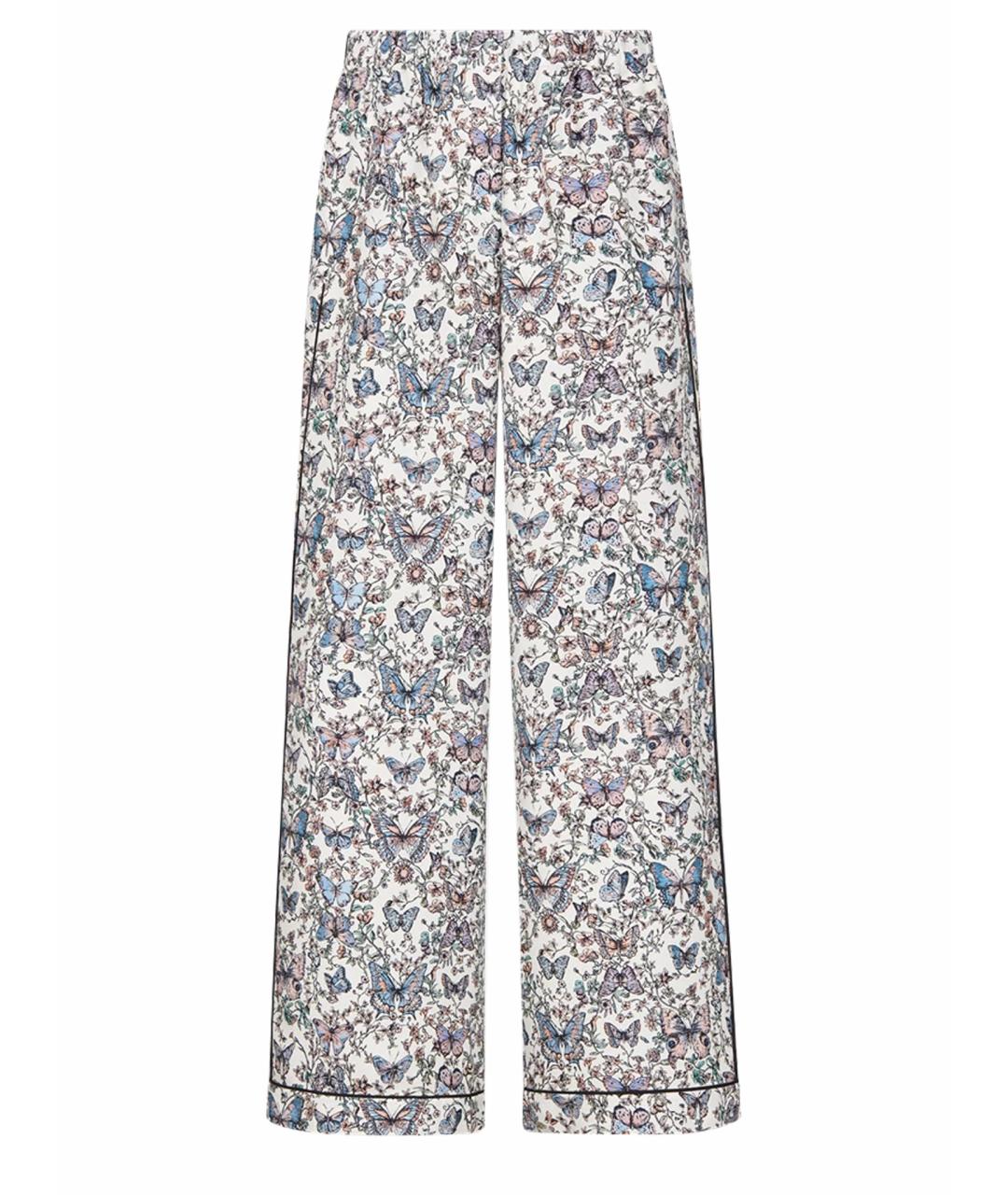 CHRISTIAN DIOR Мульти шелковые прямые брюки, фото 1