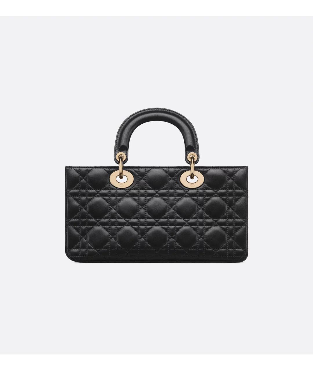 CHRISTIAN DIOR Черная кожаная сумка с короткими ручками, фото 2