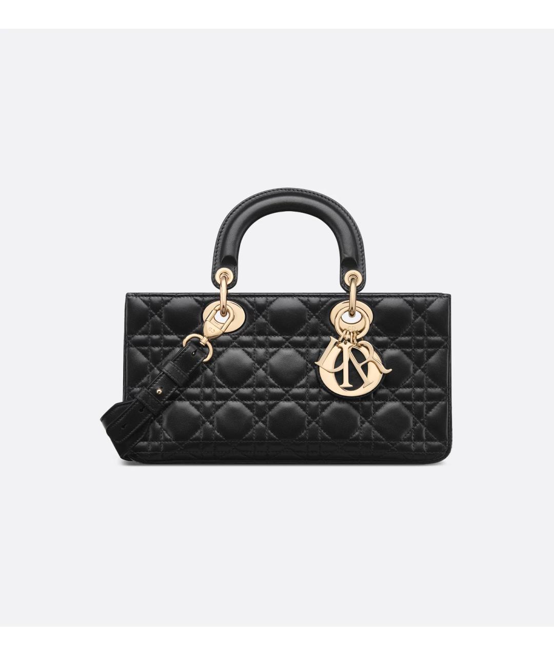 CHRISTIAN DIOR Черная кожаная сумка с короткими ручками, фото 6