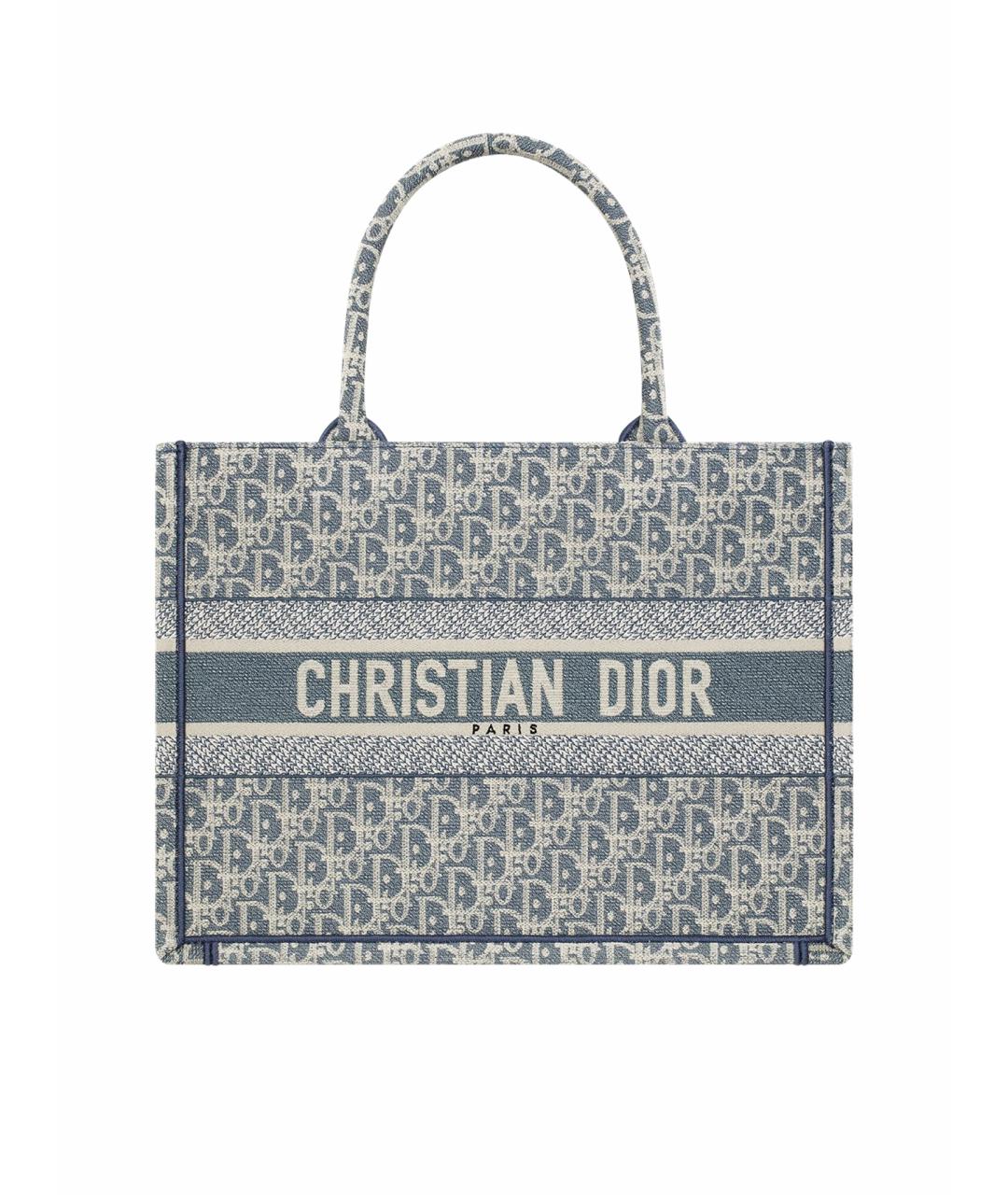CHRISTIAN DIOR Голубая хлопковая сумка тоут, фото 1