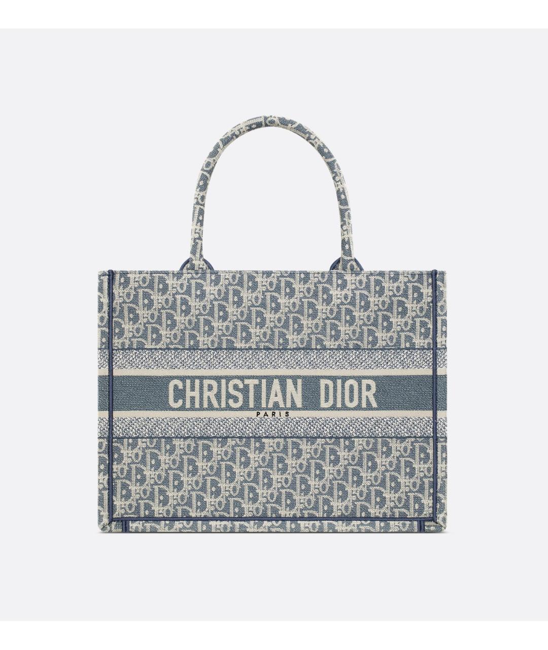 CHRISTIAN DIOR Голубая хлопковая сумка тоут, фото 2