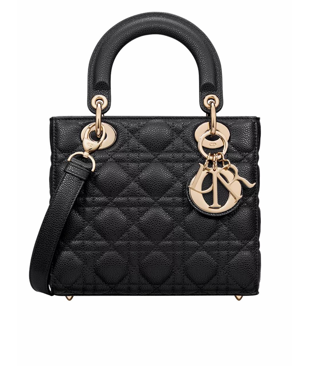 CHRISTIAN DIOR Черная кожаная сумка с короткими ручками, фото 1