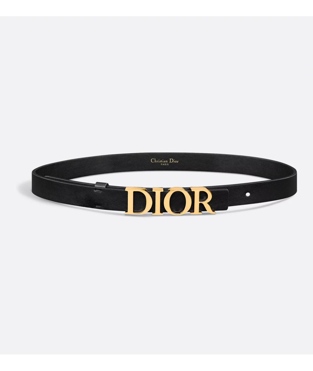 CHRISTIAN DIOR Черный кожаный ремень, фото 5