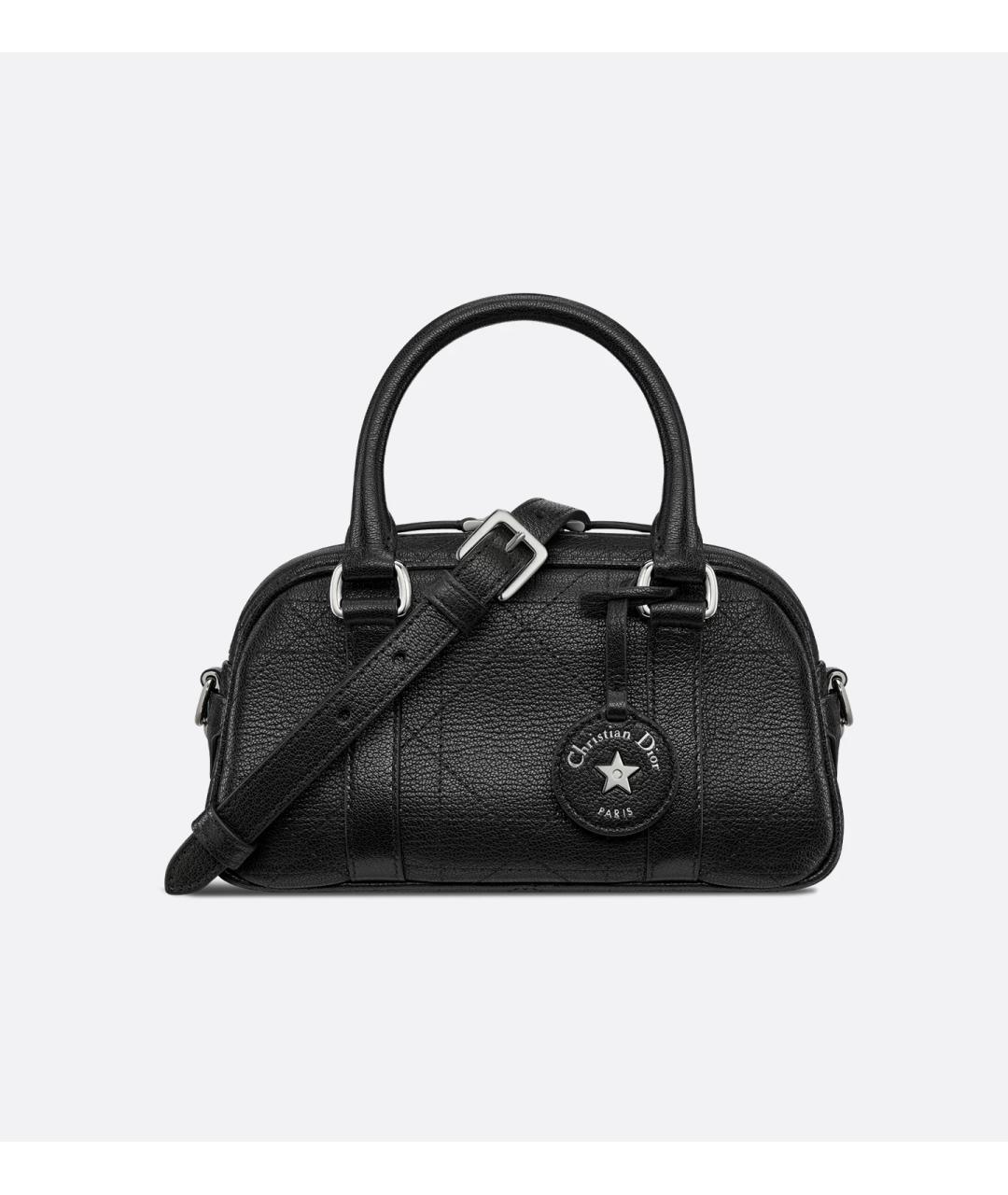 CHRISTIAN DIOR Черная кожаная сумка с короткими ручками, фото 5