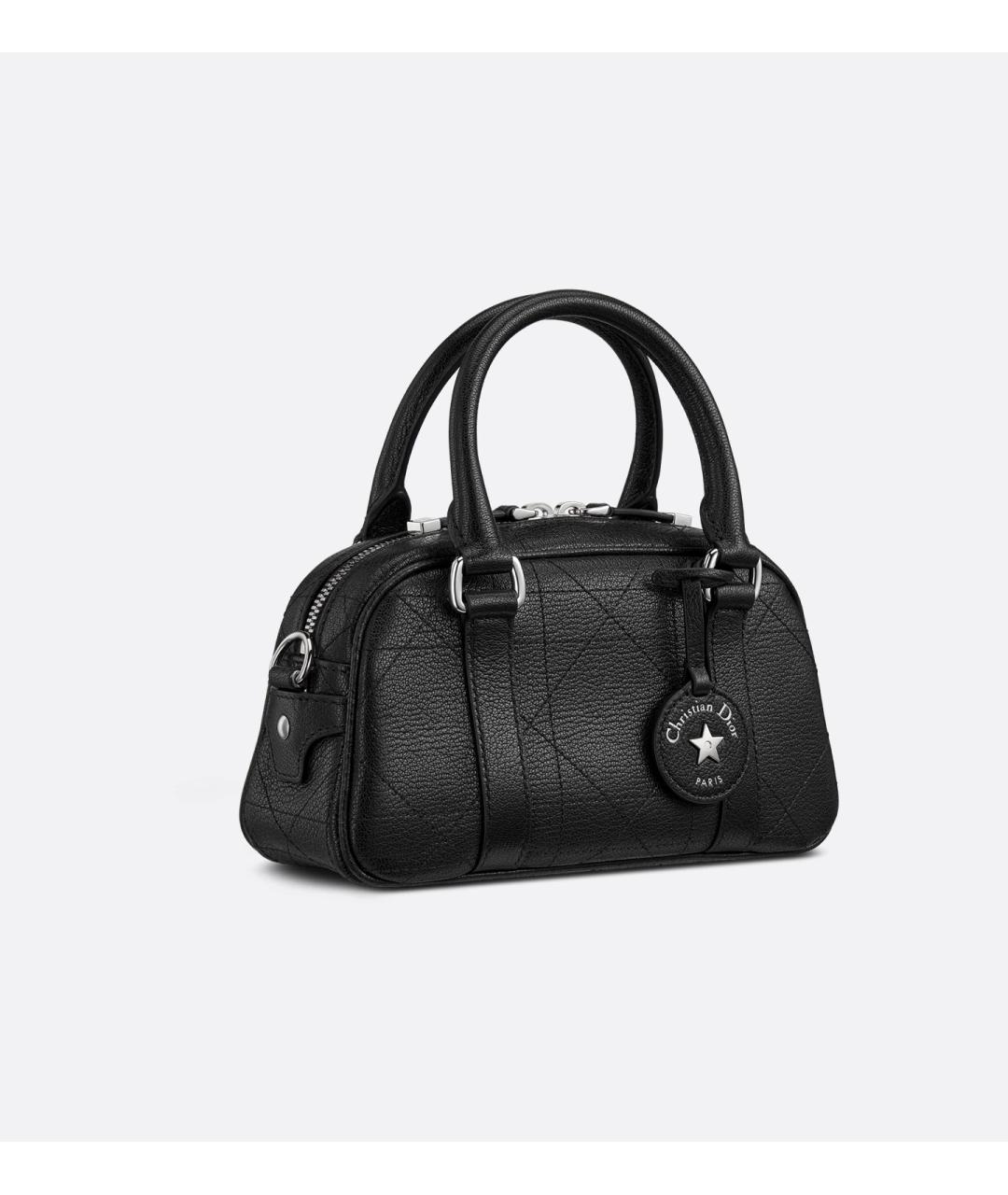 CHRISTIAN DIOR Черная кожаная сумка с короткими ручками, фото 2