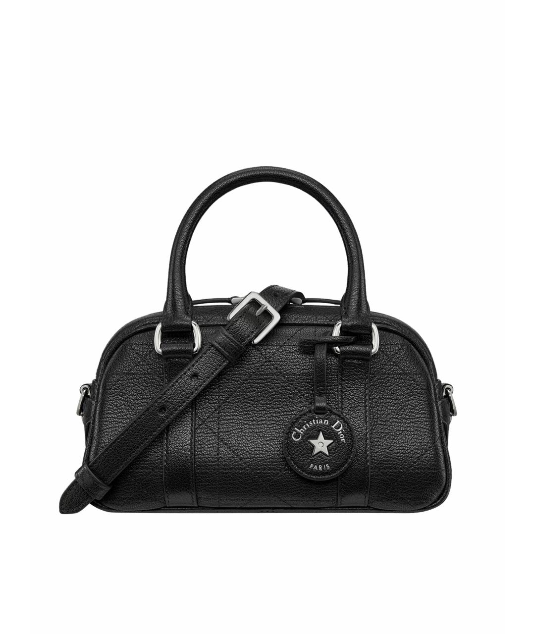 CHRISTIAN DIOR Черная кожаная сумка с короткими ручками, фото 1
