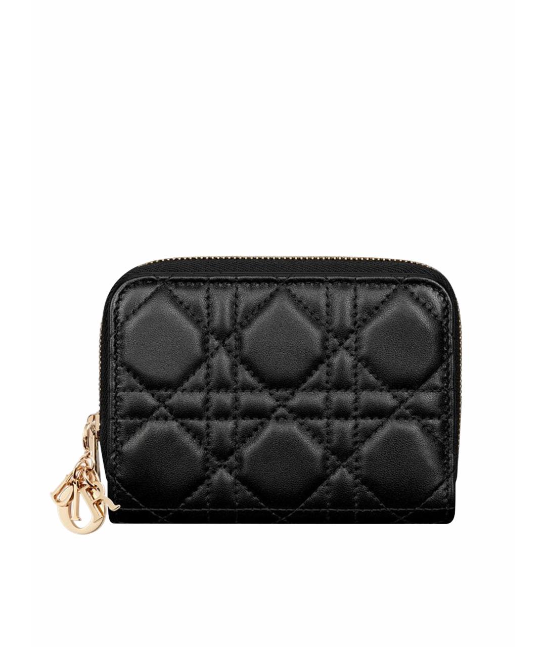 CHRISTIAN DIOR Черный кожаный кошелек, фото 1
