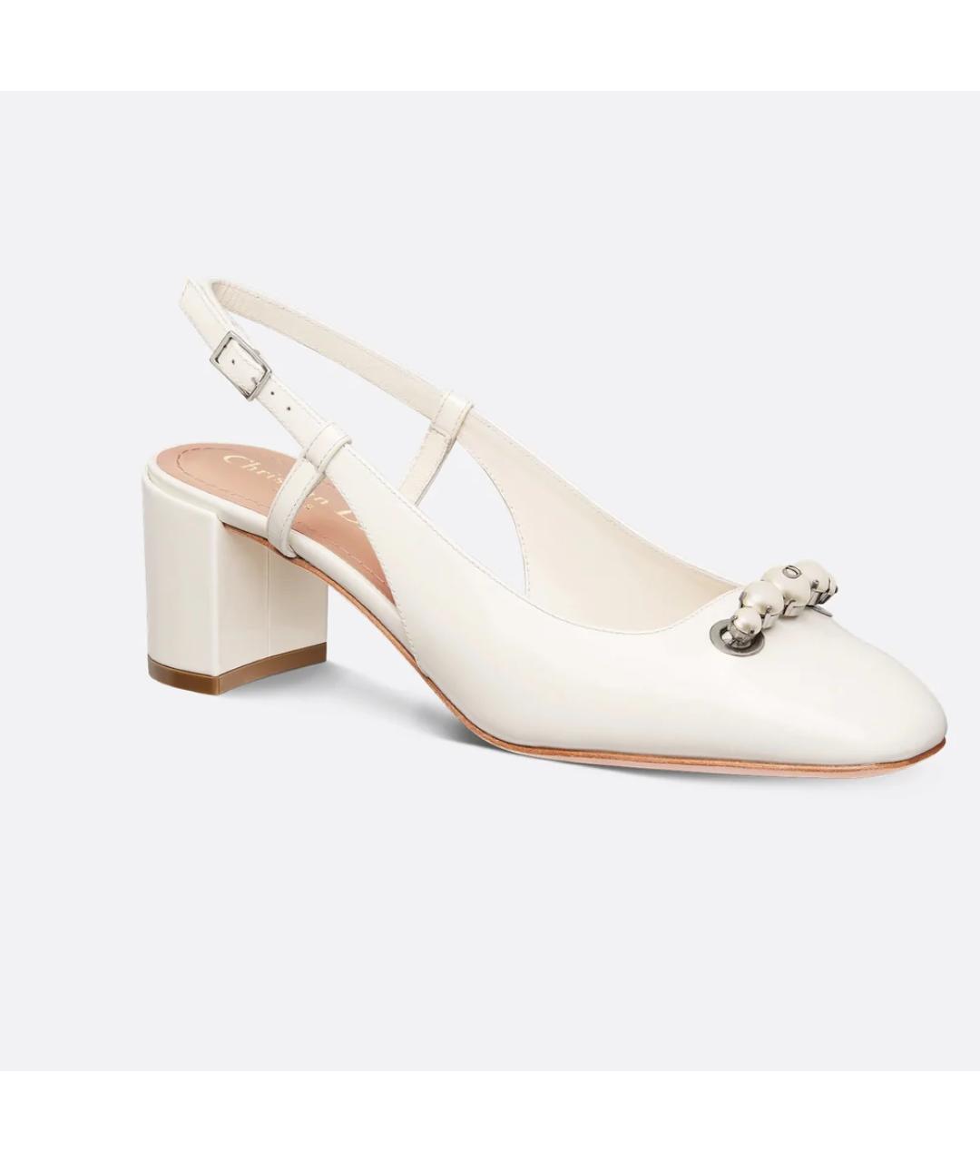 CHRISTIAN DIOR Белые кожаные туфли, фото 2