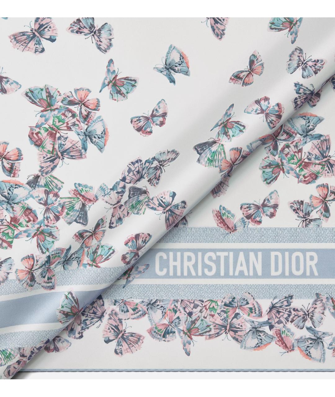 CHRISTIAN DIOR Синий шелковый платок, фото 4