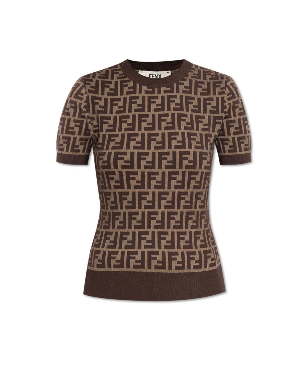 FENDI Коричневый джемпер / свитер, фото 1