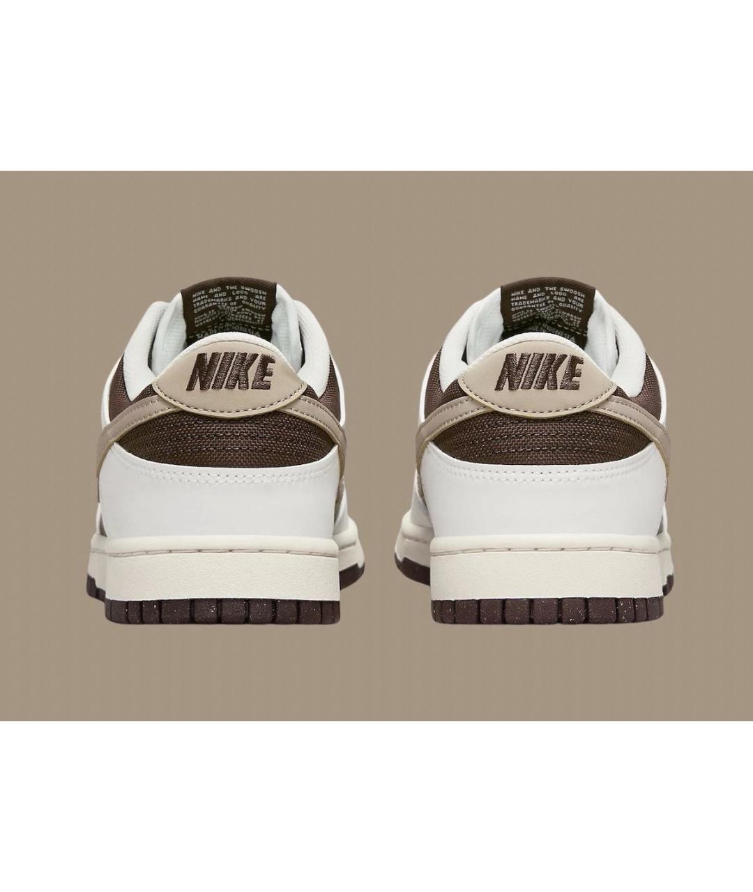 NIKE Коричневые низкие кроссовки / кеды из искусственной кожи, фото 4