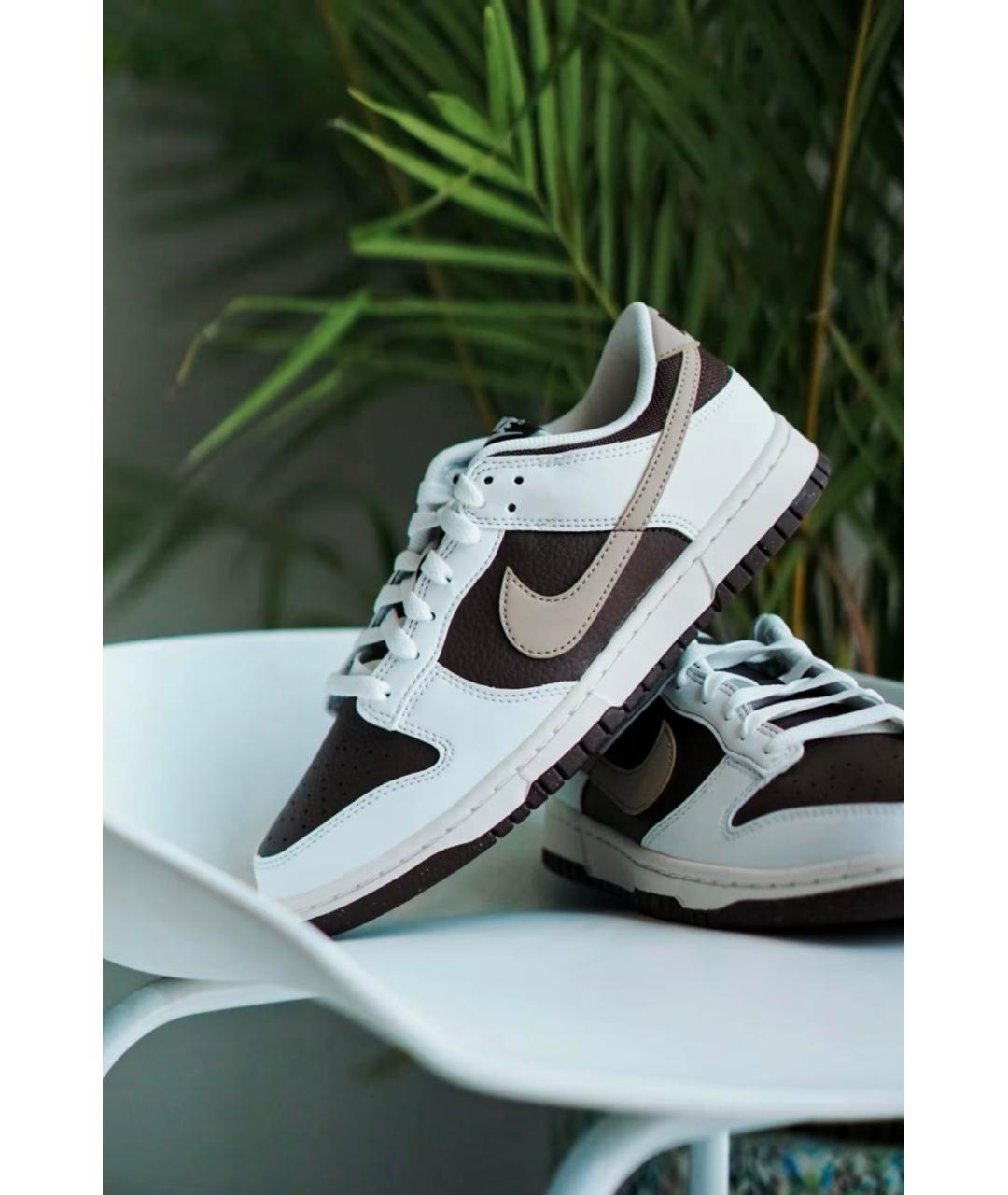 NIKE Коричневые низкие кроссовки / кеды из искусственной кожи, фото 5