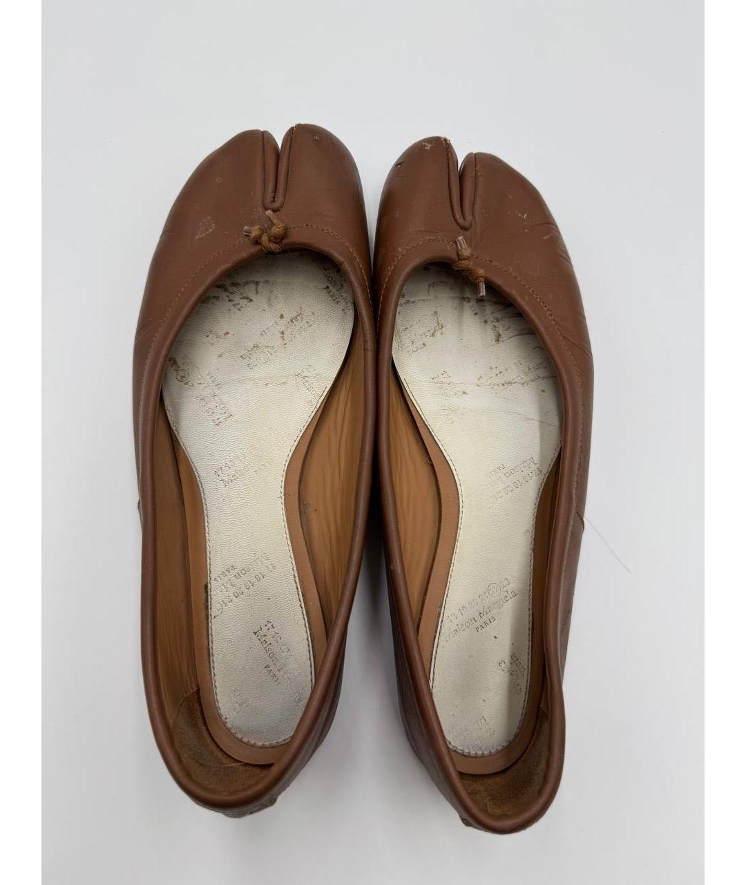 MAISON MARGIELA Коричневые кожаные балетки, фото 4