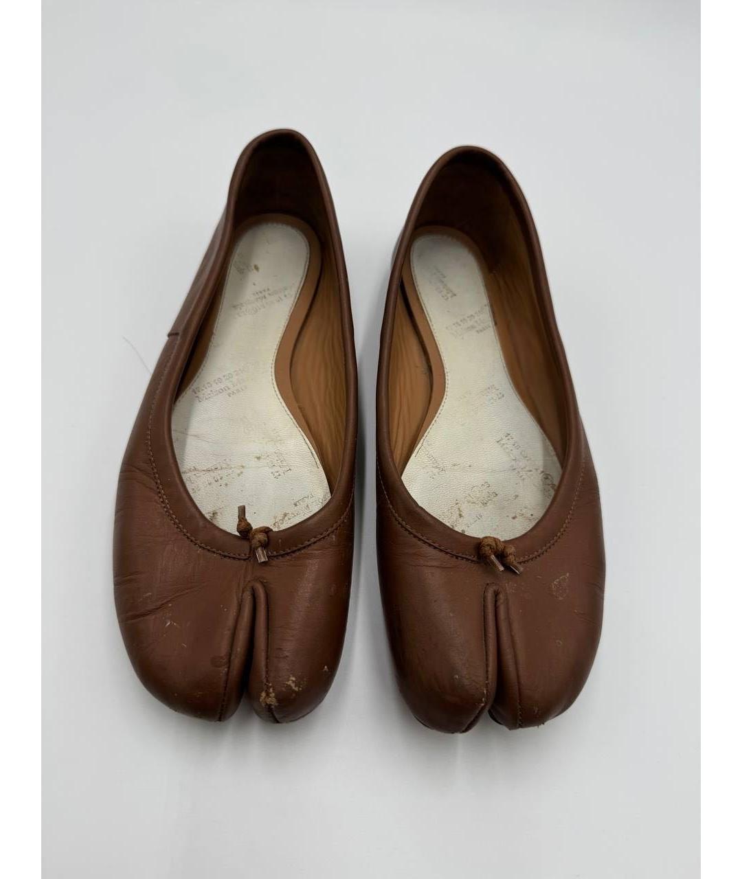 MAISON MARGIELA Коричневые кожаные балетки, фото 2