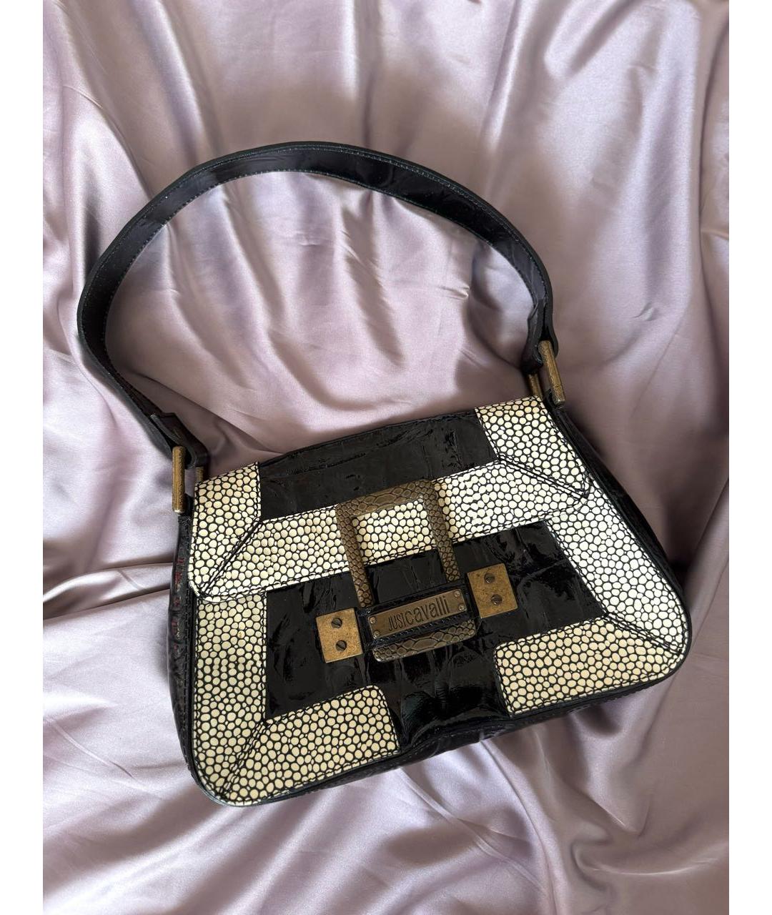 JUST CAVALLI Черная сумка через плечо из искусственной кожи, фото 6