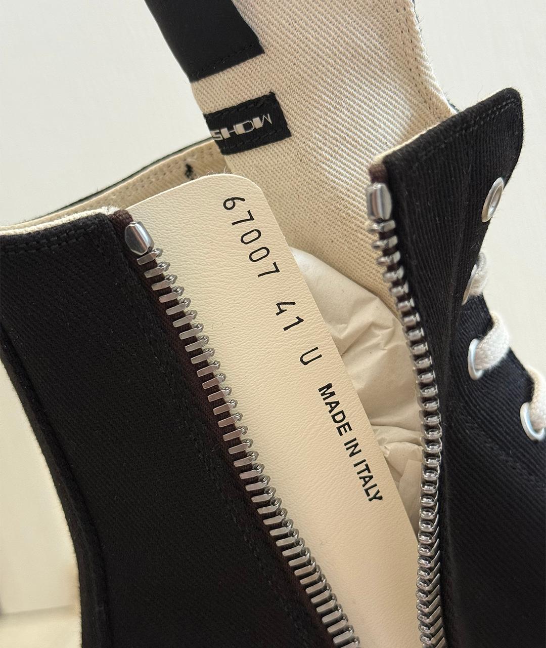 RICK OWENS Черные кеды, фото 7