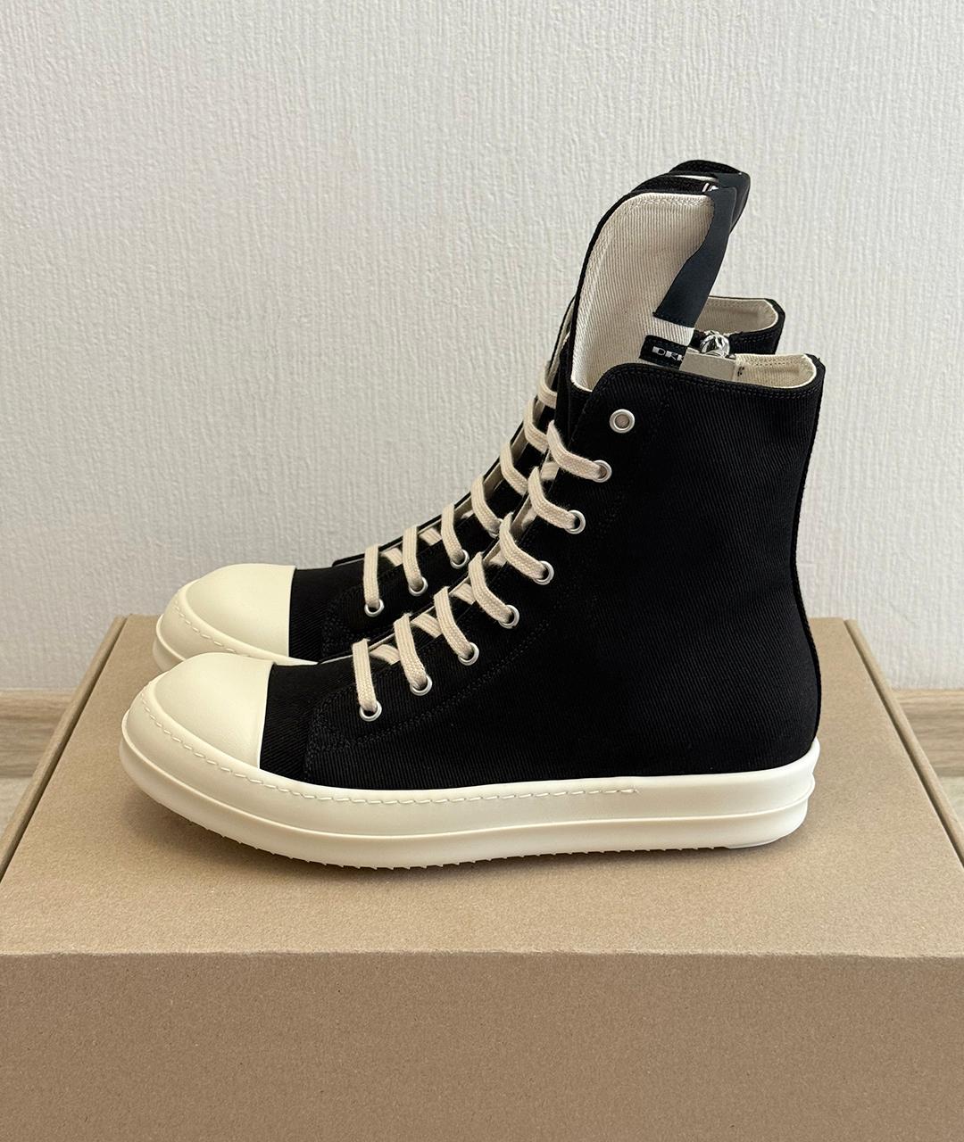 RICK OWENS Черные кеды, фото 4