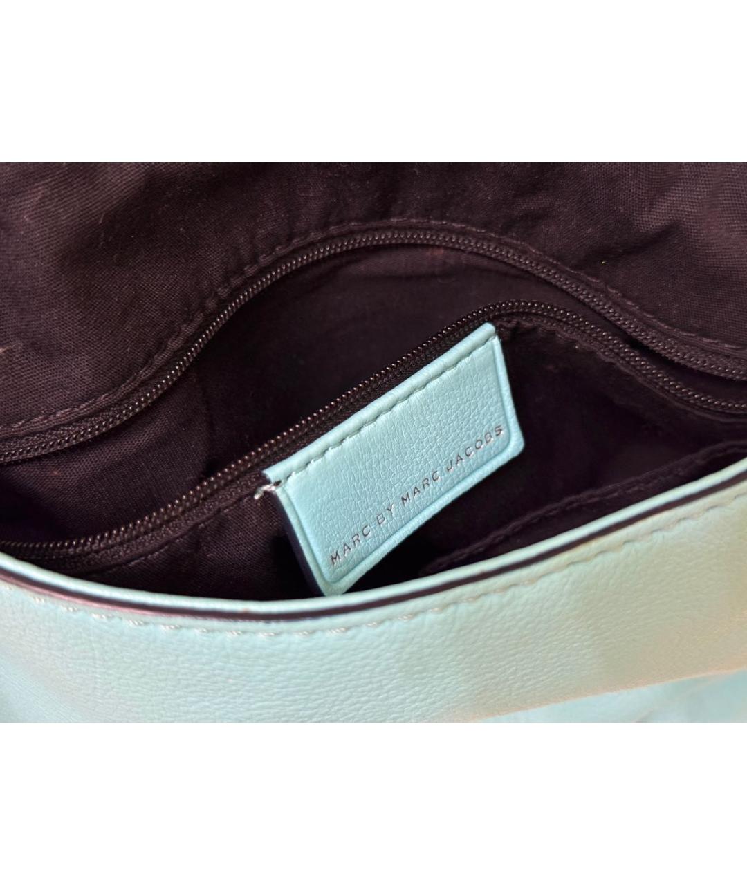 MARC BY MARC JACOBS Бирюзовая кожаная сумка через плечо, фото 4