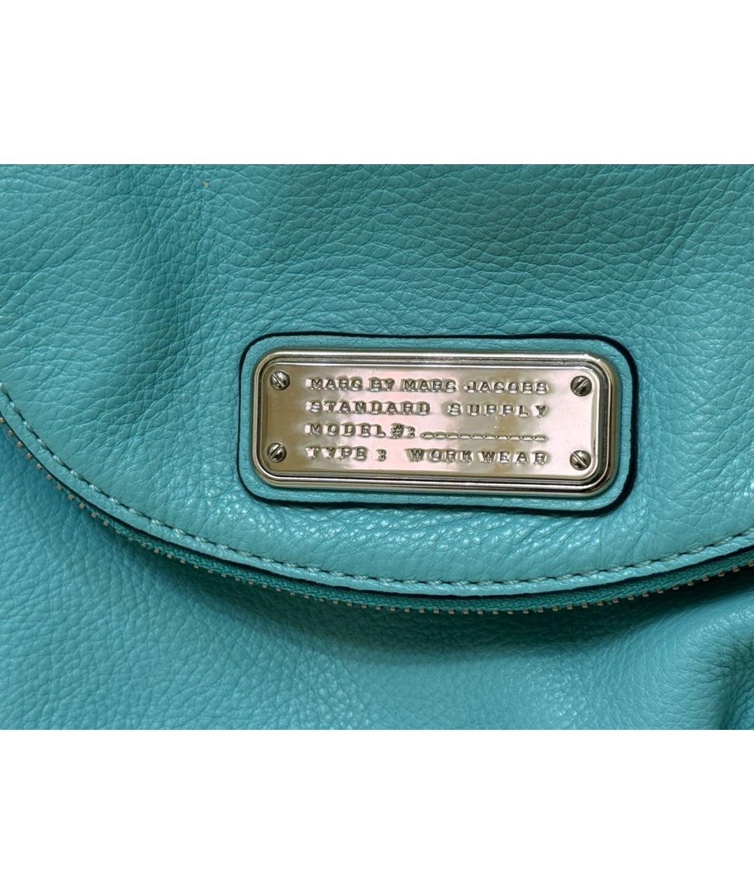 MARC BY MARC JACOBS Бирюзовая кожаная сумка через плечо, фото 5