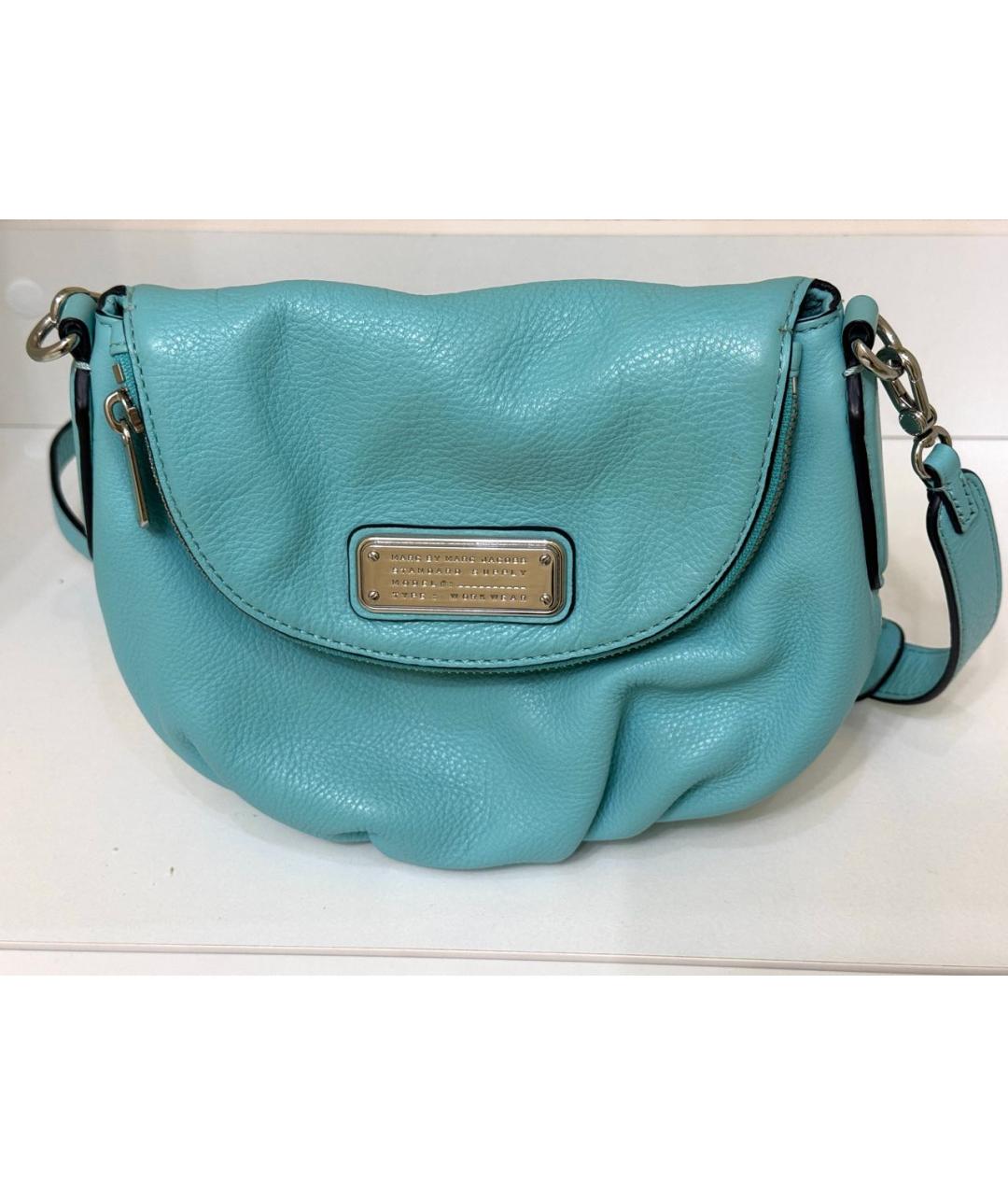 MARC BY MARC JACOBS Бирюзовая кожаная сумка через плечо, фото 6
