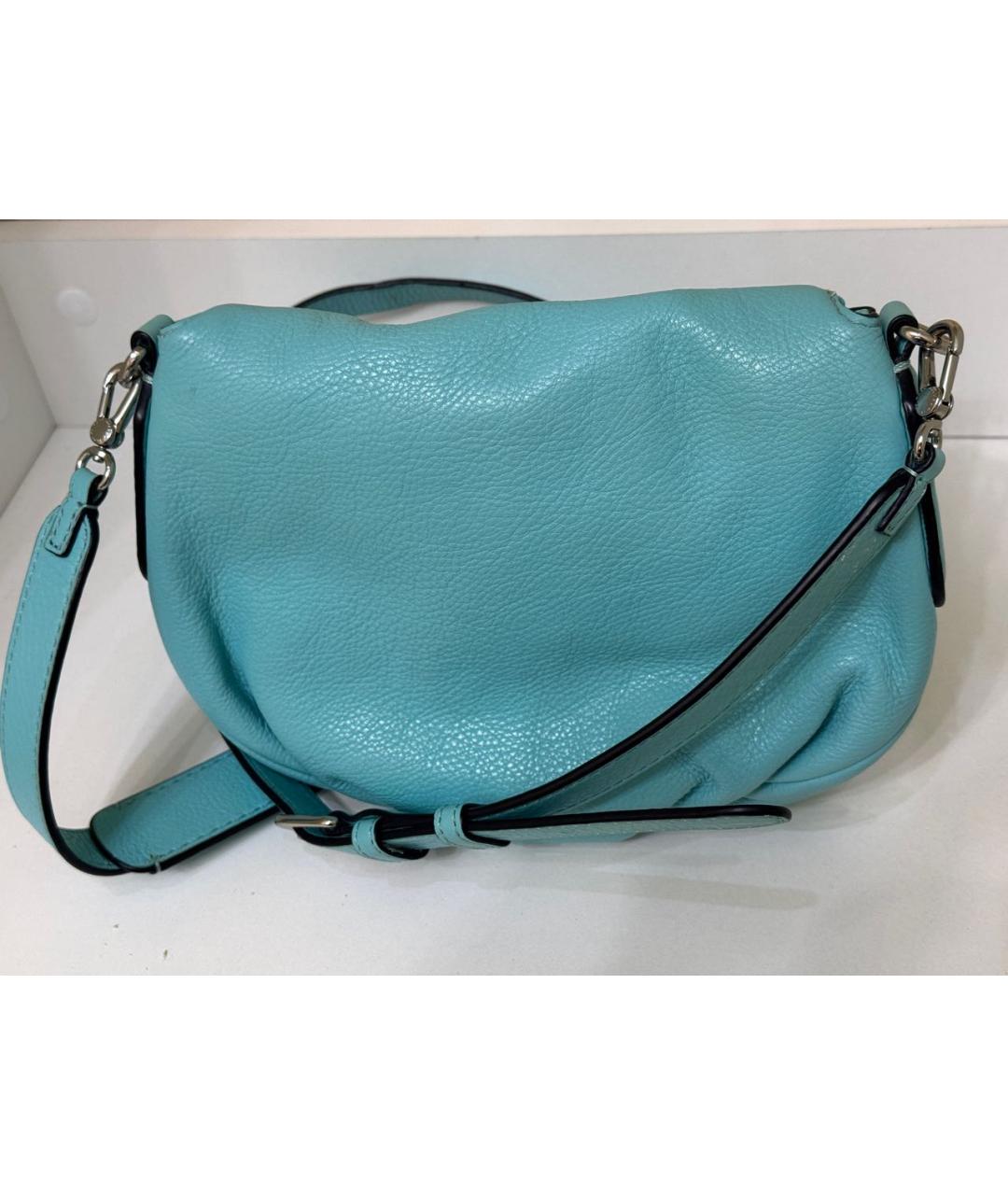 MARC BY MARC JACOBS Бирюзовая кожаная сумка через плечо, фото 3