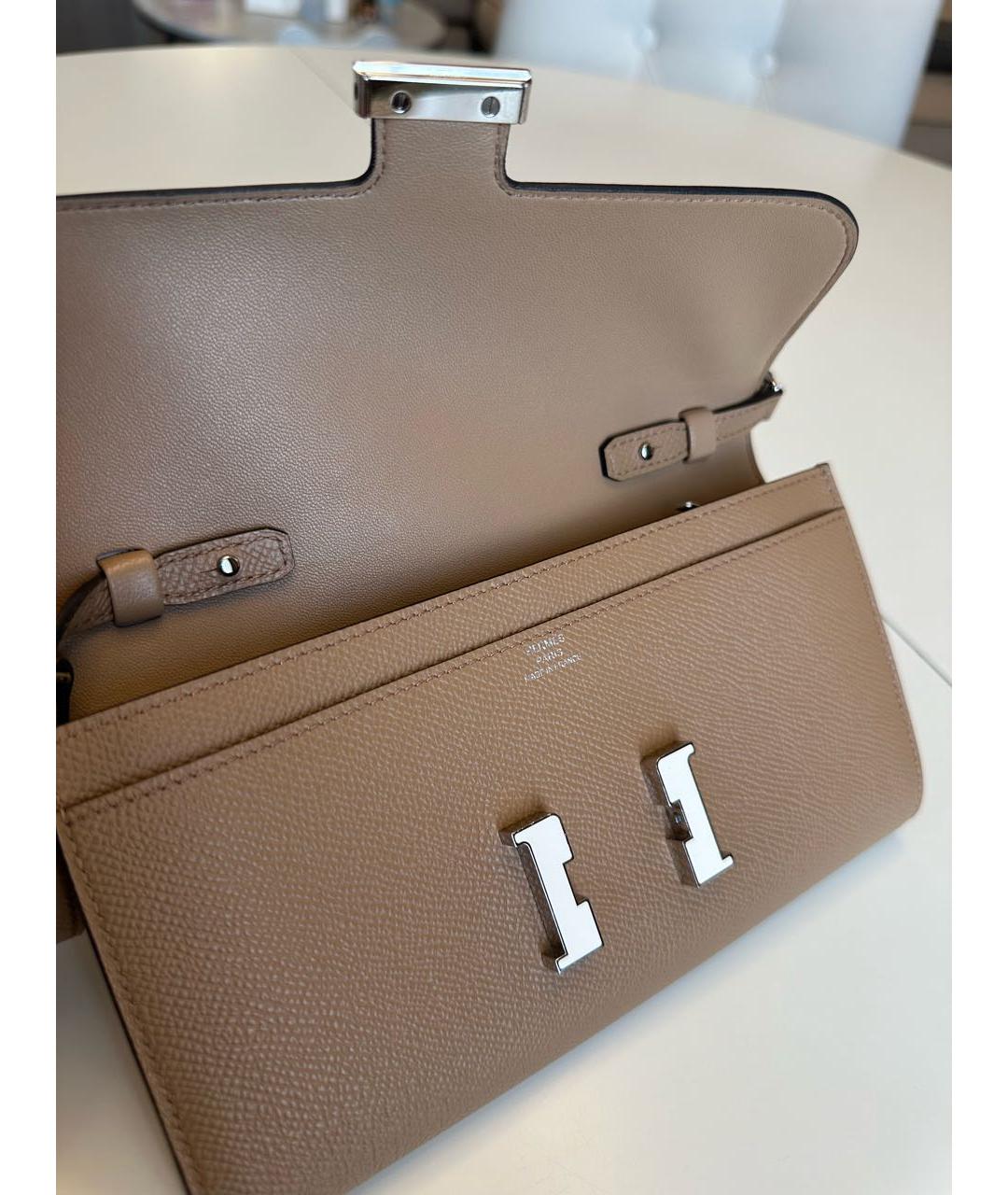 HERMES Коричневая кожаная сумка через плечо, фото 3