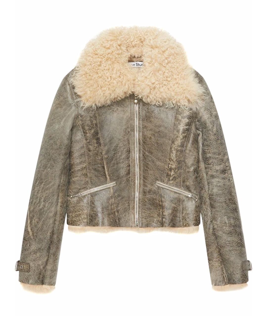 ACNE STUDIOS Бежевая меховая дубленка, фото 1