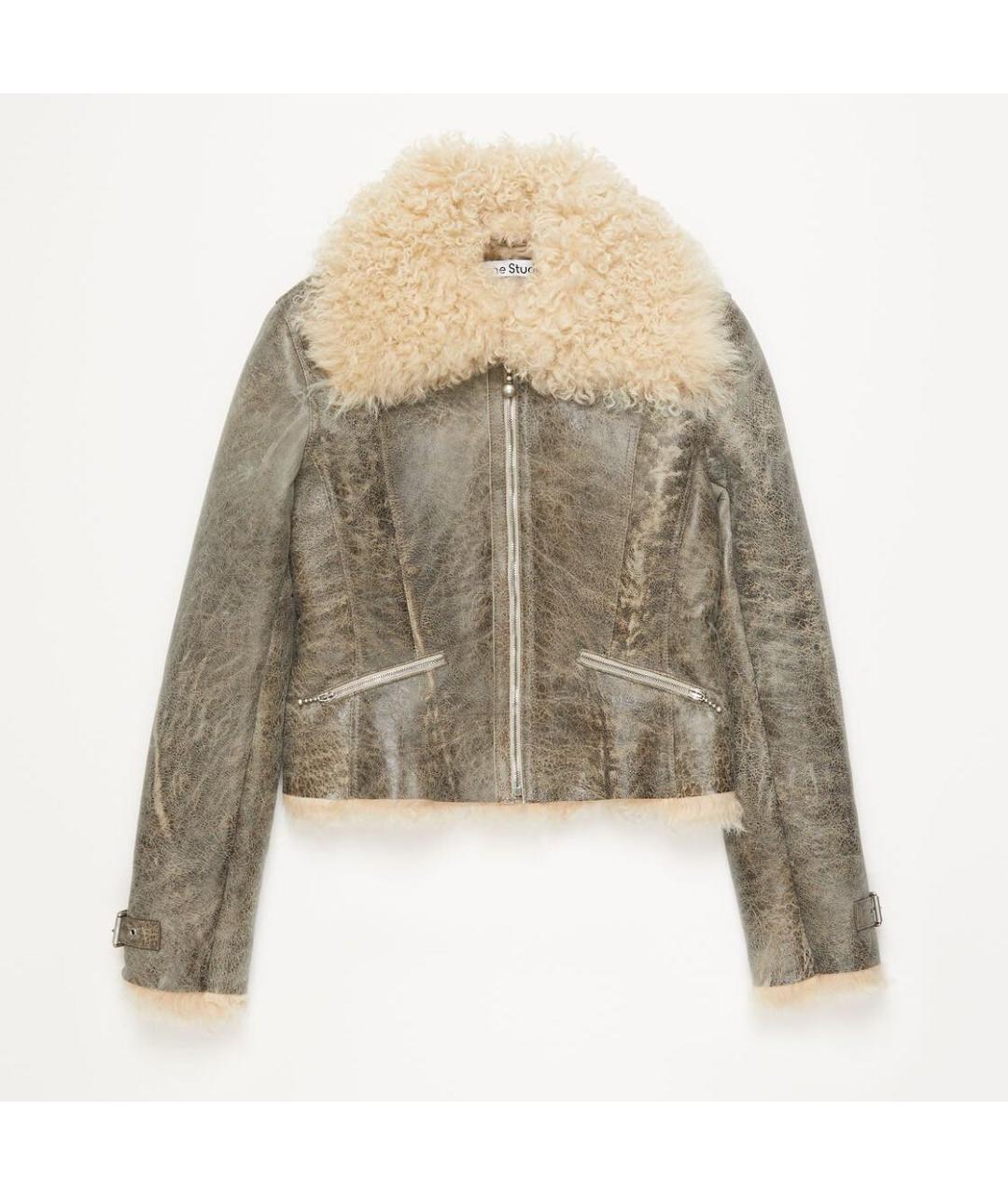 ACNE STUDIOS Бежевая меховая дубленка, фото 4