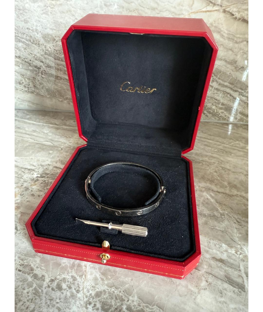 CARTIER Серебрянный браслет из белого золота, фото 2