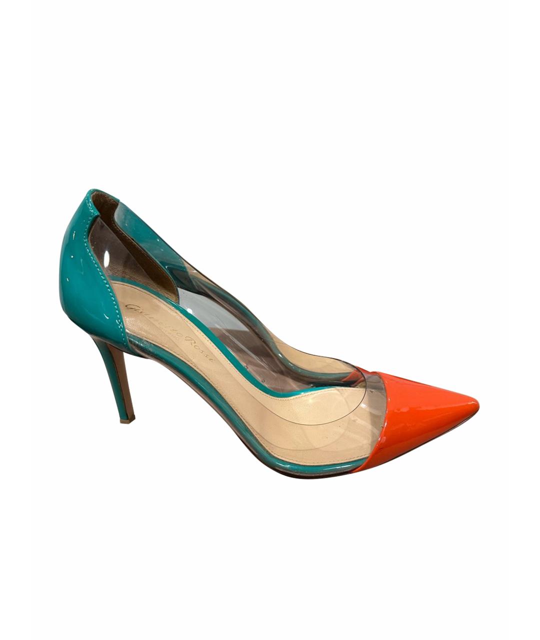 GIANVITO ROSSI Бирюзовые туфли из лакированной кожи, фото 1