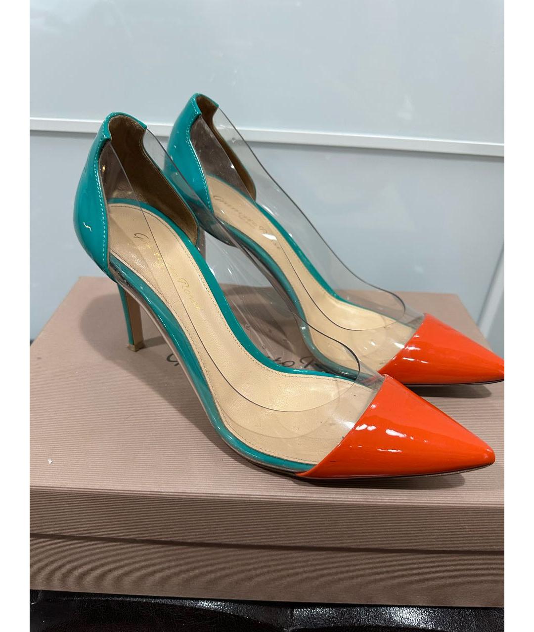 GIANVITO ROSSI Бирюзовые туфли из лакированной кожи, фото 3
