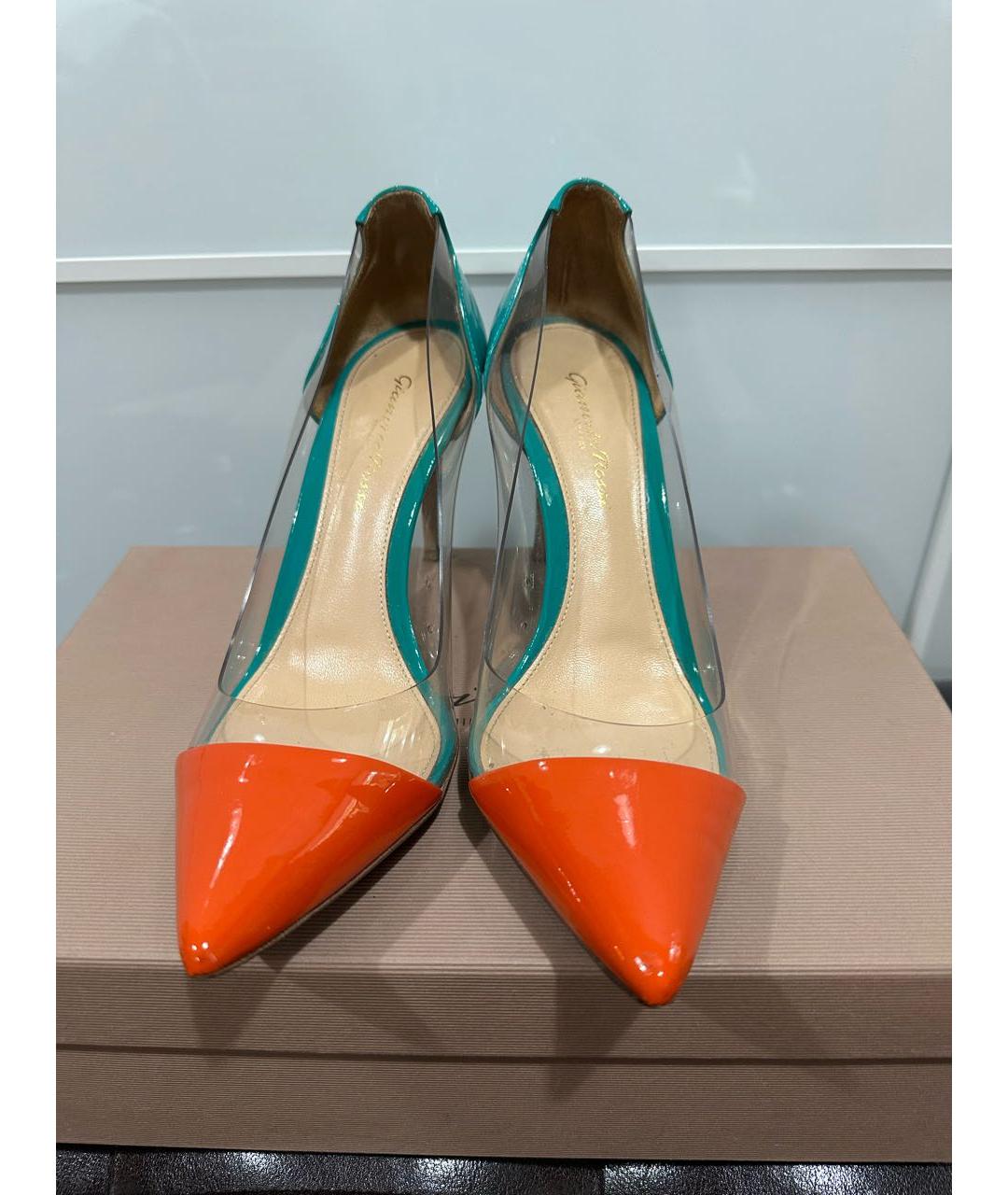 GIANVITO ROSSI Бирюзовые туфли из лакированной кожи, фото 2