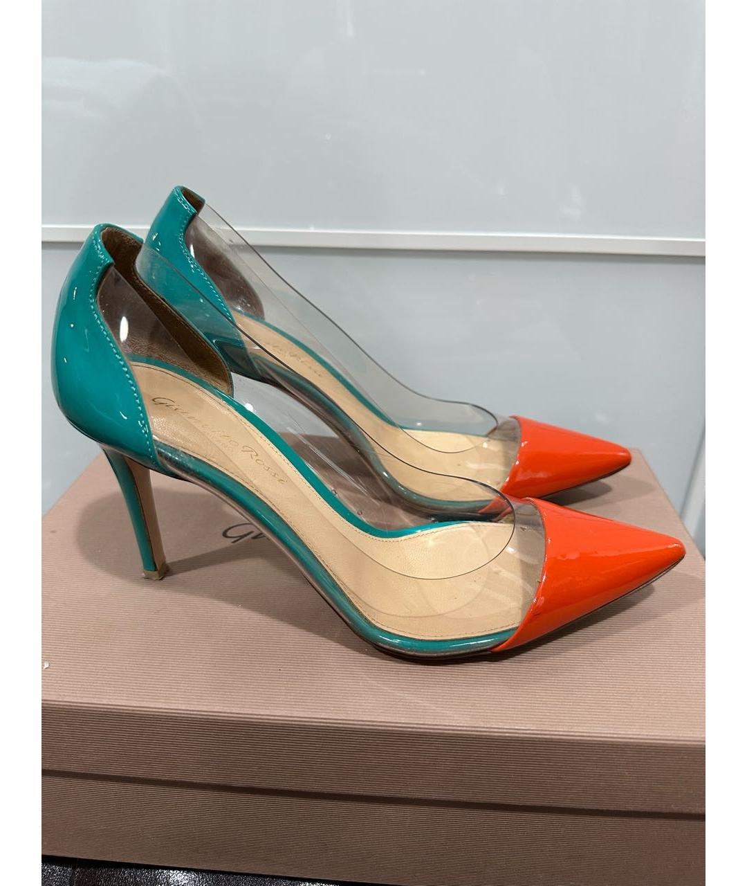 GIANVITO ROSSI Бирюзовые туфли из лакированной кожи, фото 5