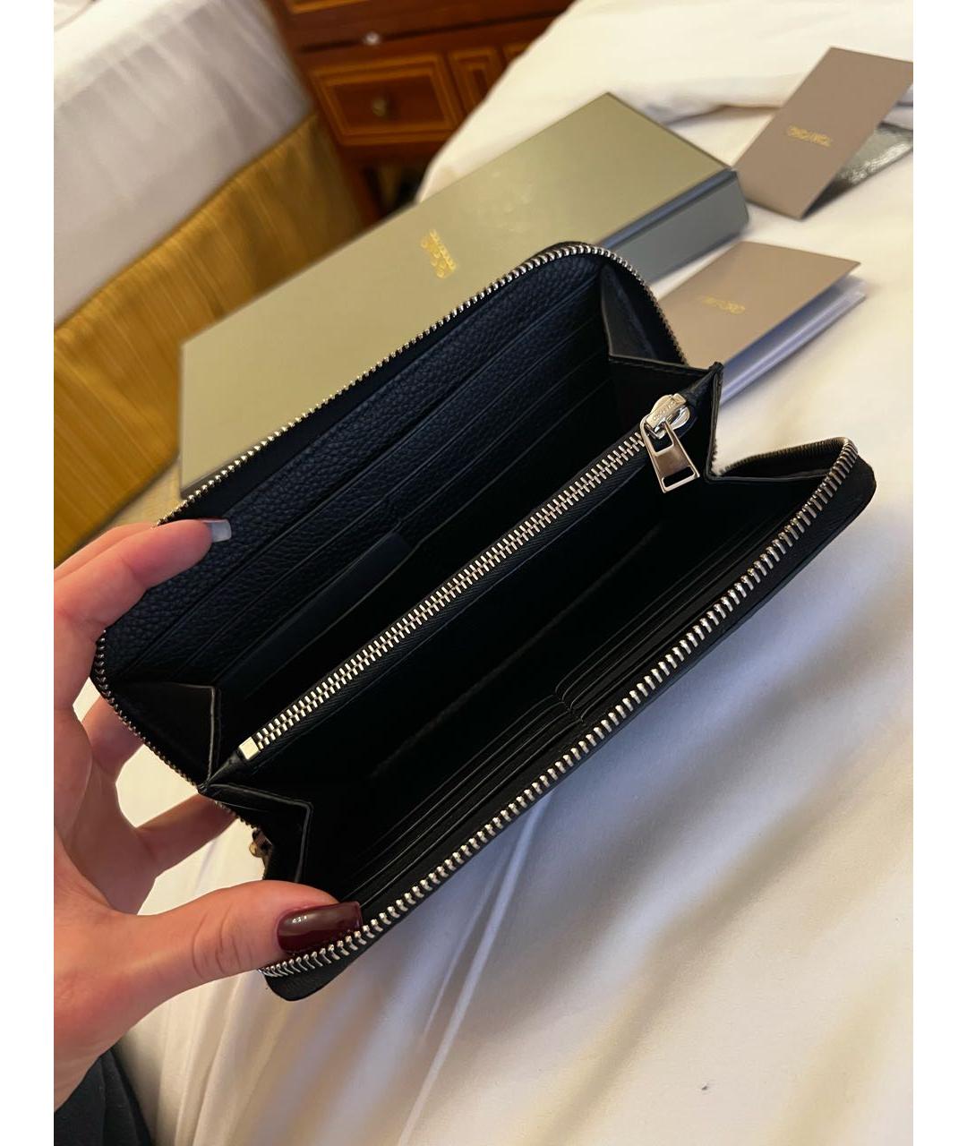 TOM FORD Черный кожаный кошелек, фото 3