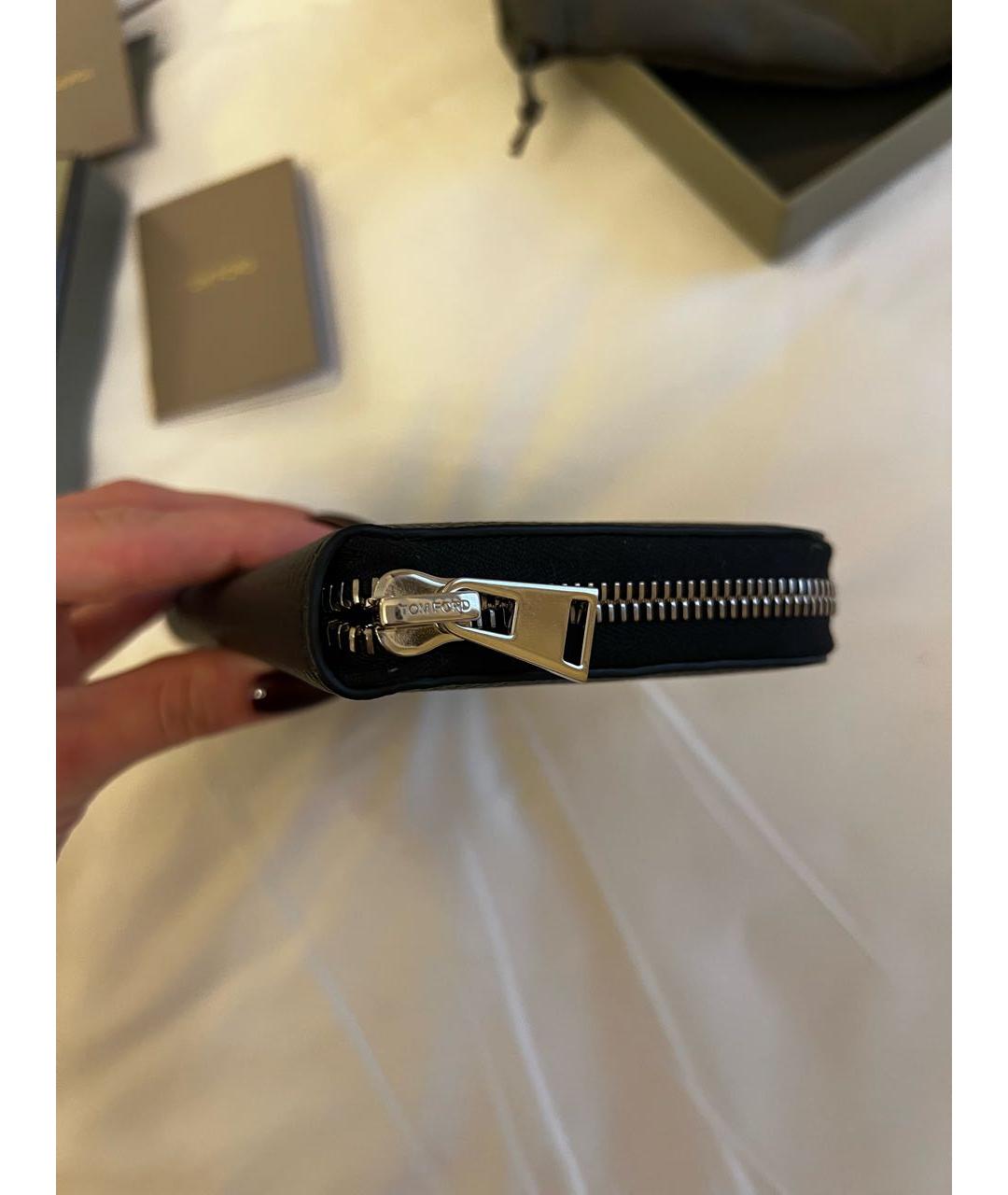 TOM FORD Черный кожаный кошелек, фото 4