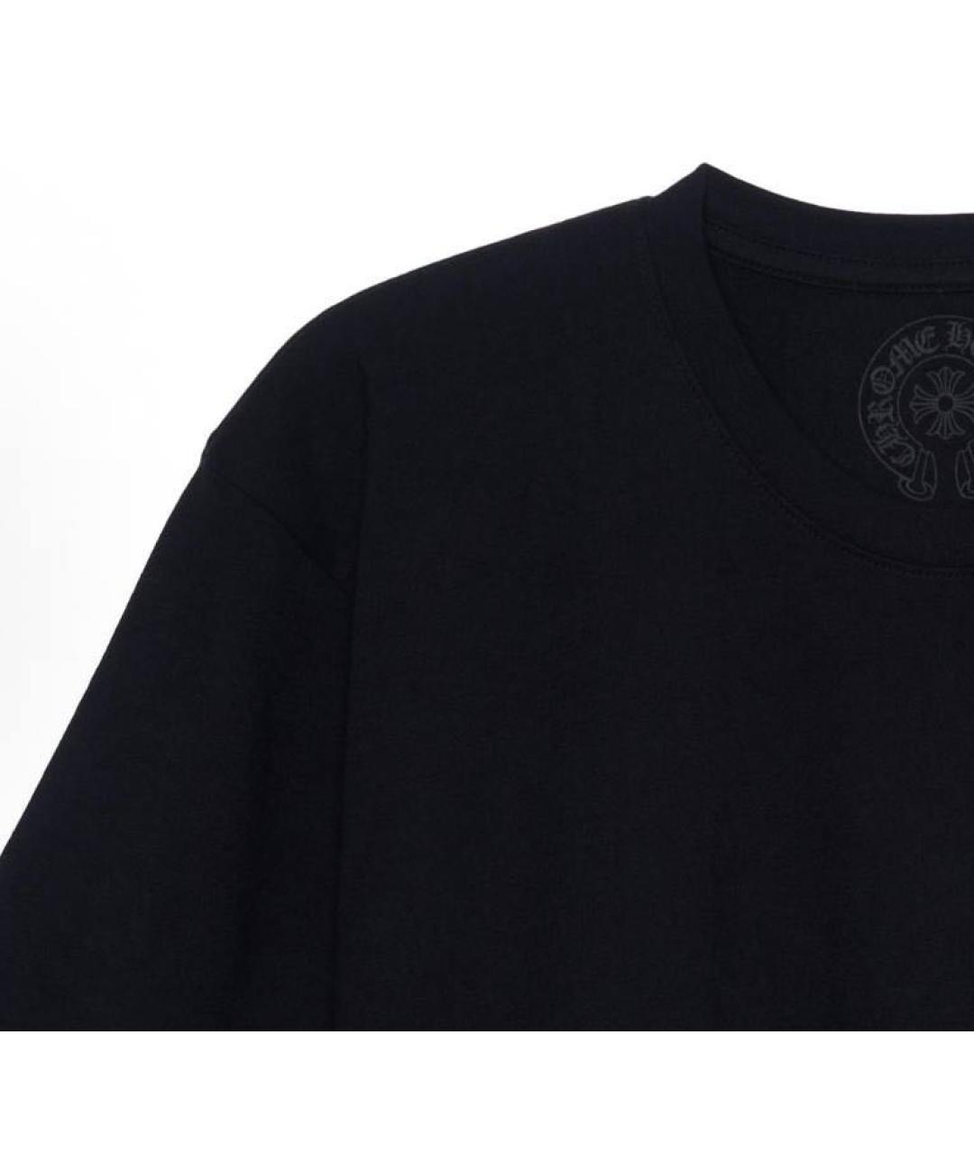 CHROME HEARTS Черная хлопковая футболка, фото 4