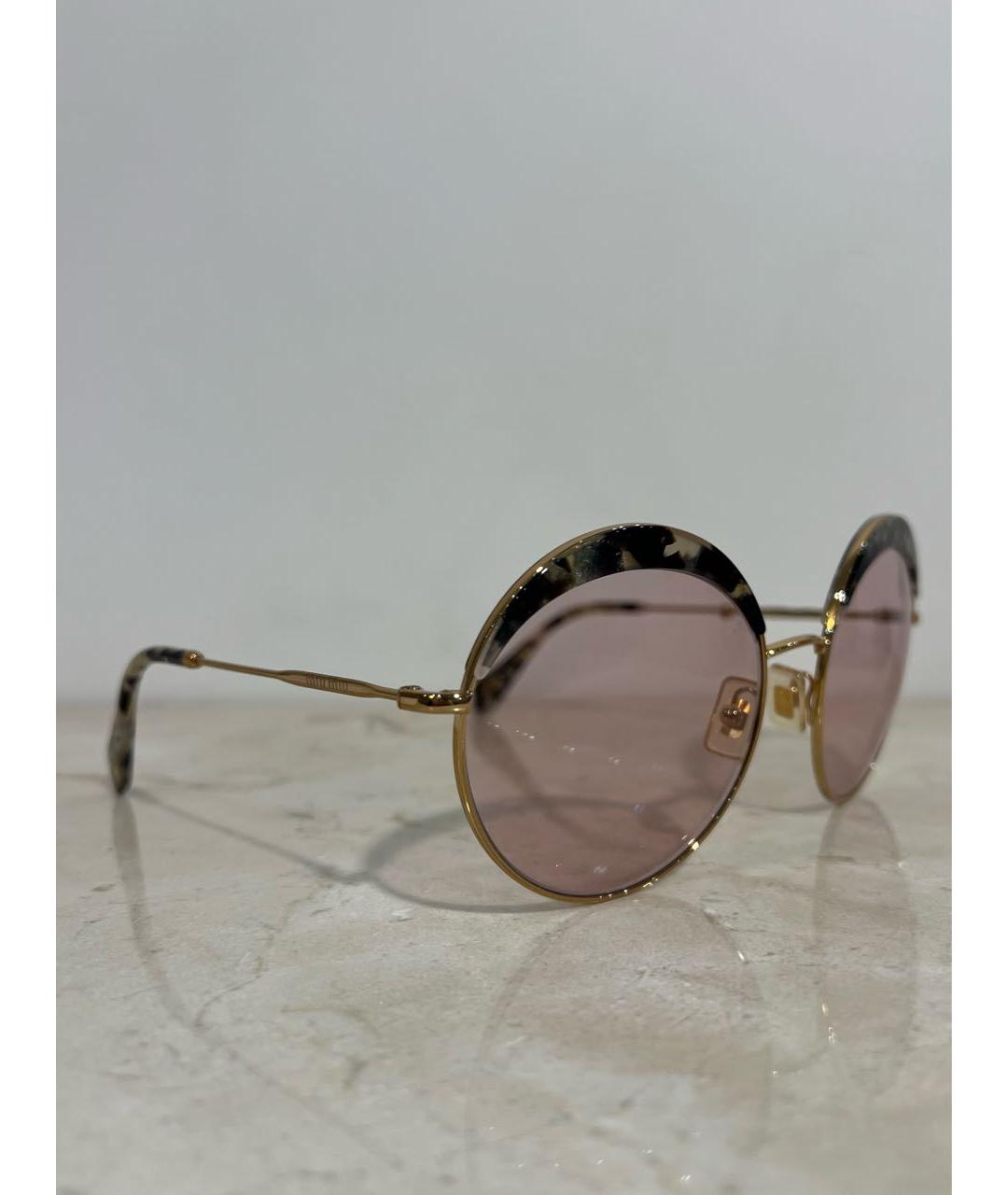 MIU MIU Розовые металлические солнцезащитные очки, фото 2
